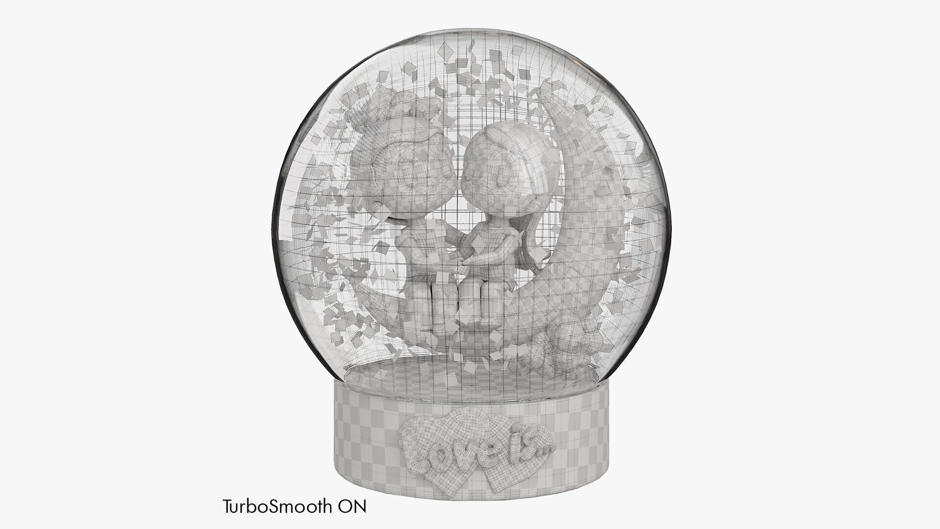 Valentines Day Snow Globe 3D model_5