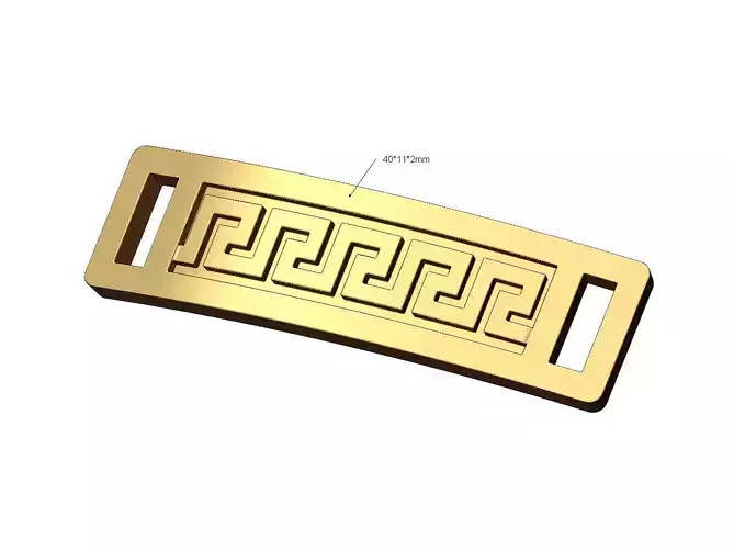 Simple greek key pattern bracelet tag