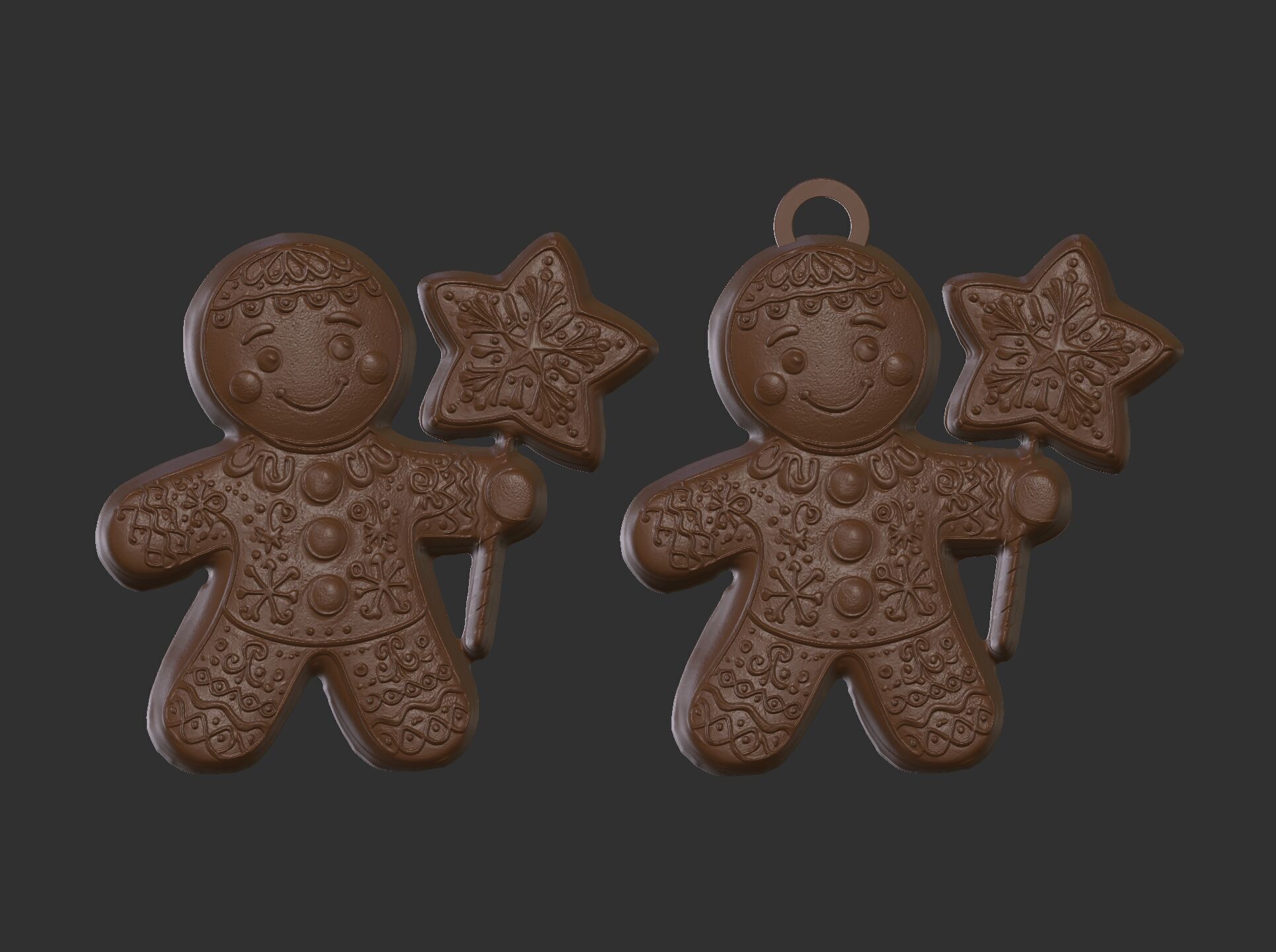 christmas cookie boy with star  3D print model_7