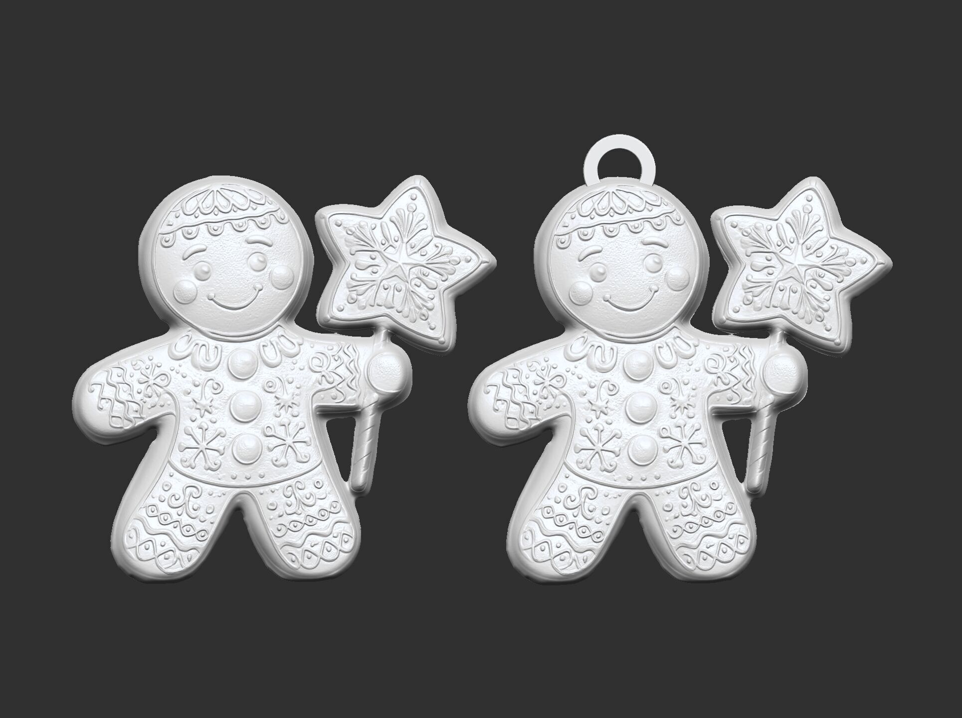 christmas cookie boy with star  3D print model_8