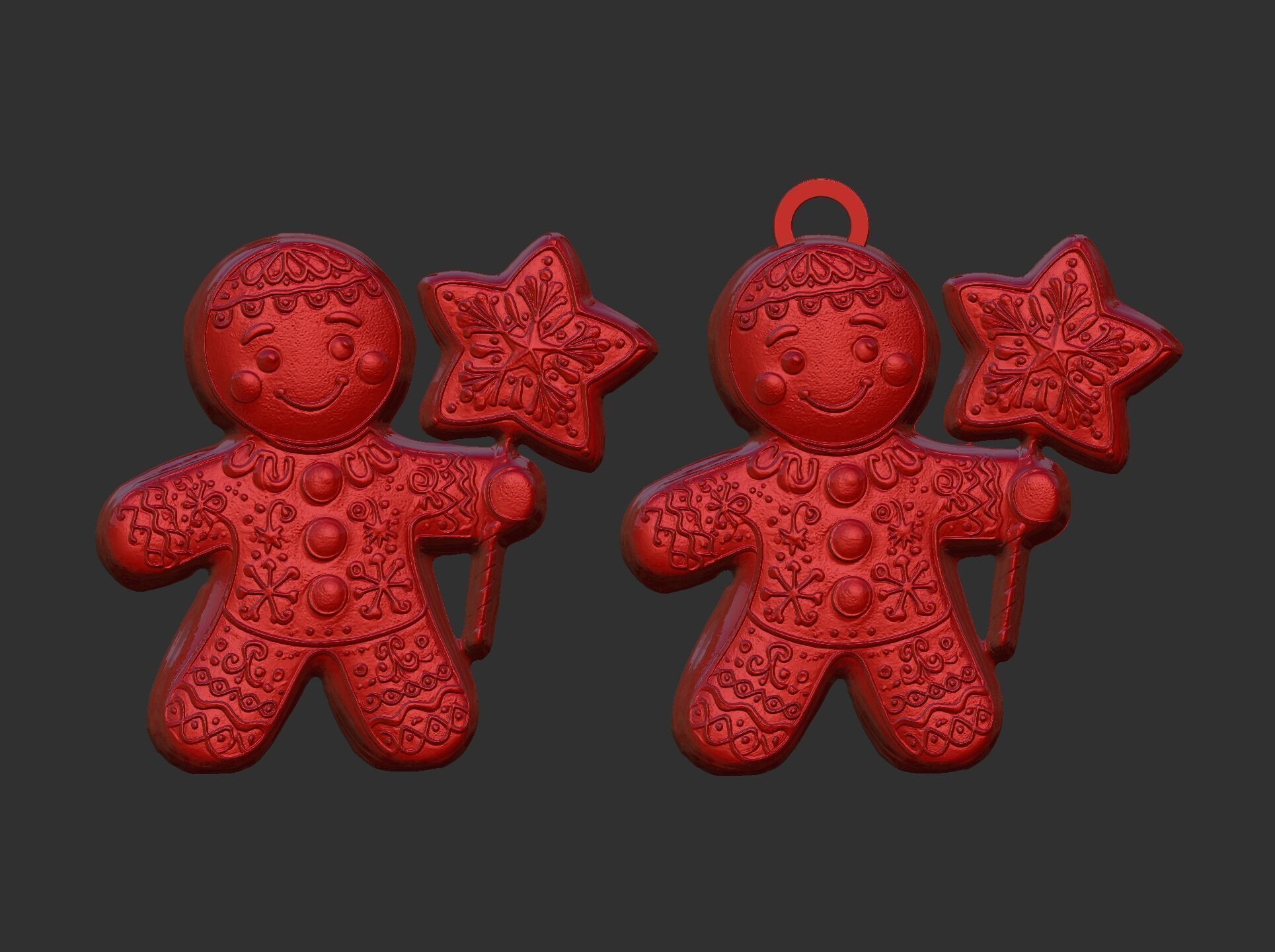 christmas cookie boy with star  3D print model_11