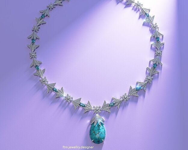 Tear stone necklace 3D print model