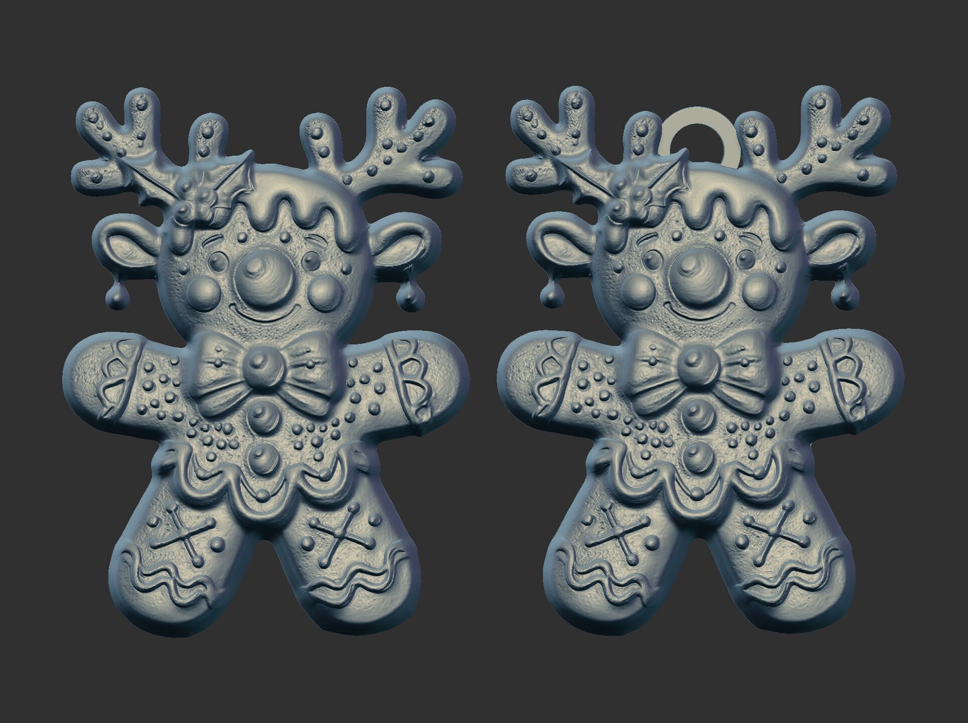 christmas deer horn cookie decor  3D print model_5