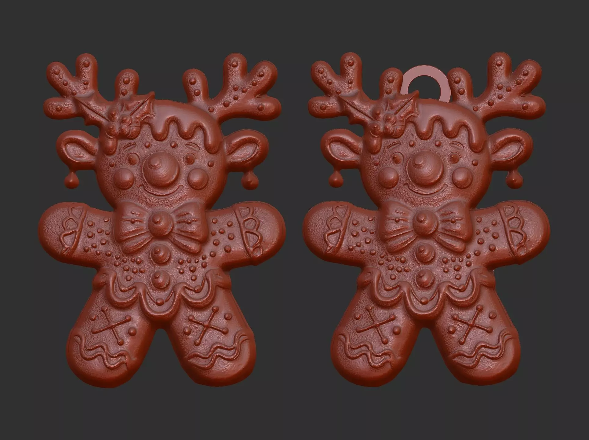 christmas deer horn cookie decor  3D print model_0