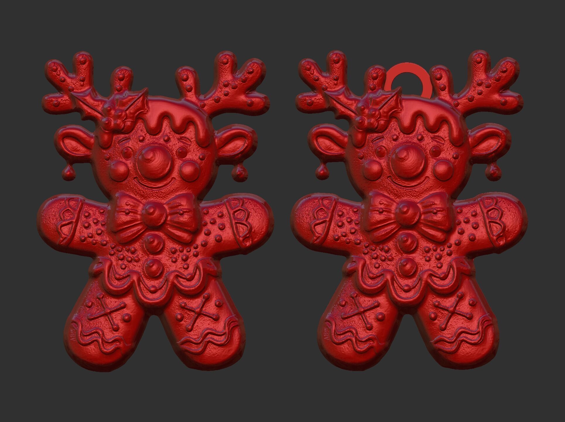 christmas deer horn cookie decor  3D print model_9