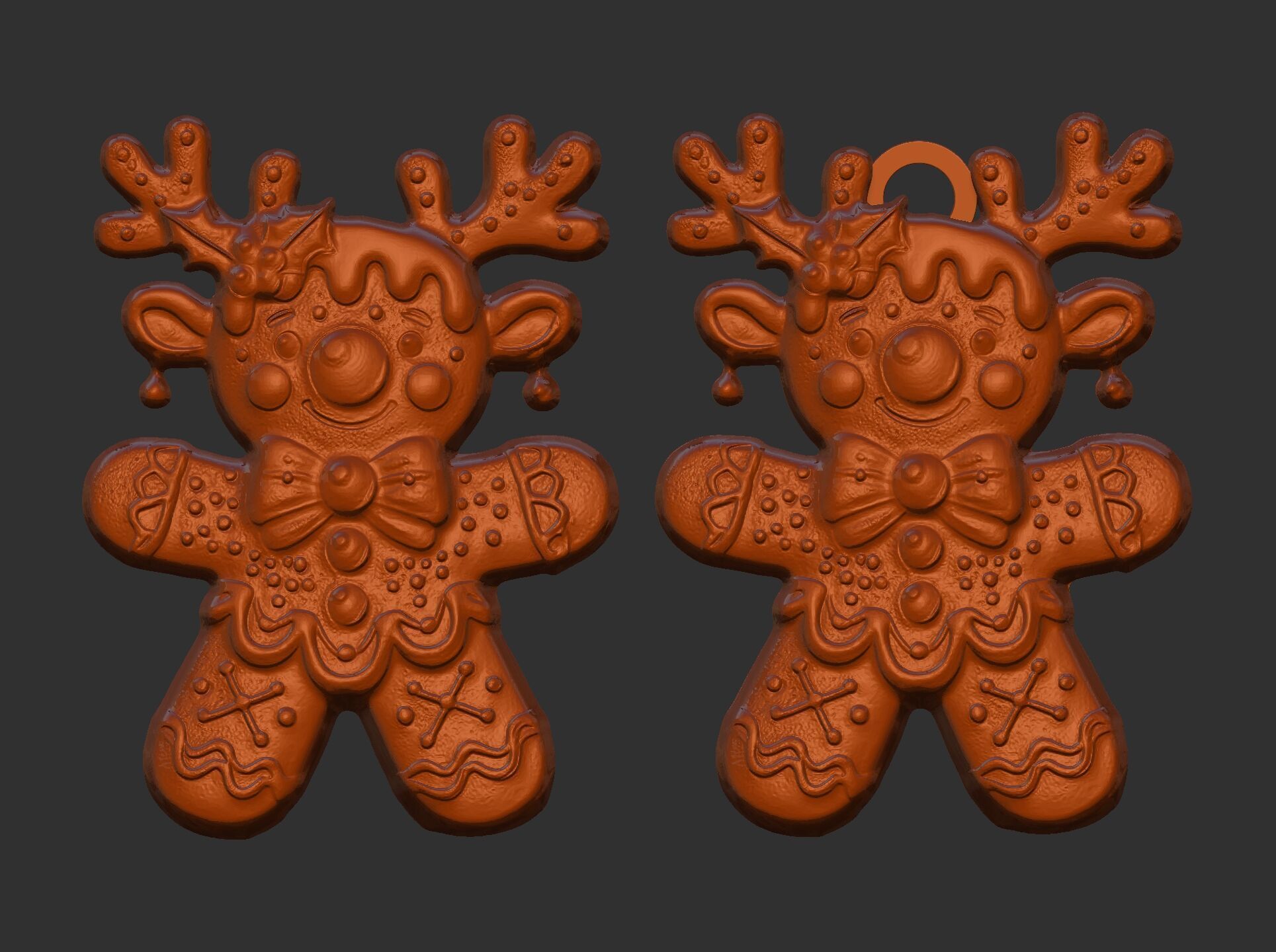 christmas deer horn cookie decor  3D print model_10