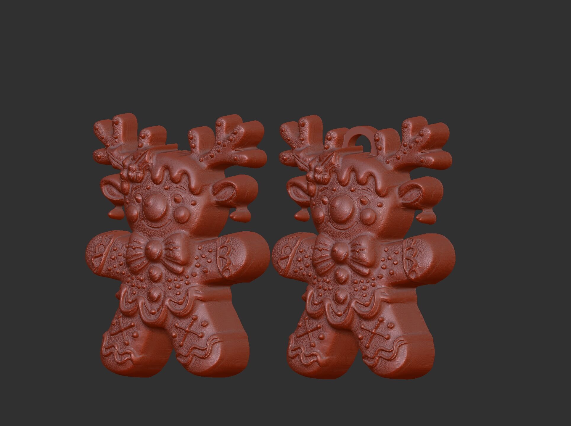 christmas deer horn cookie decor  3D print model_1