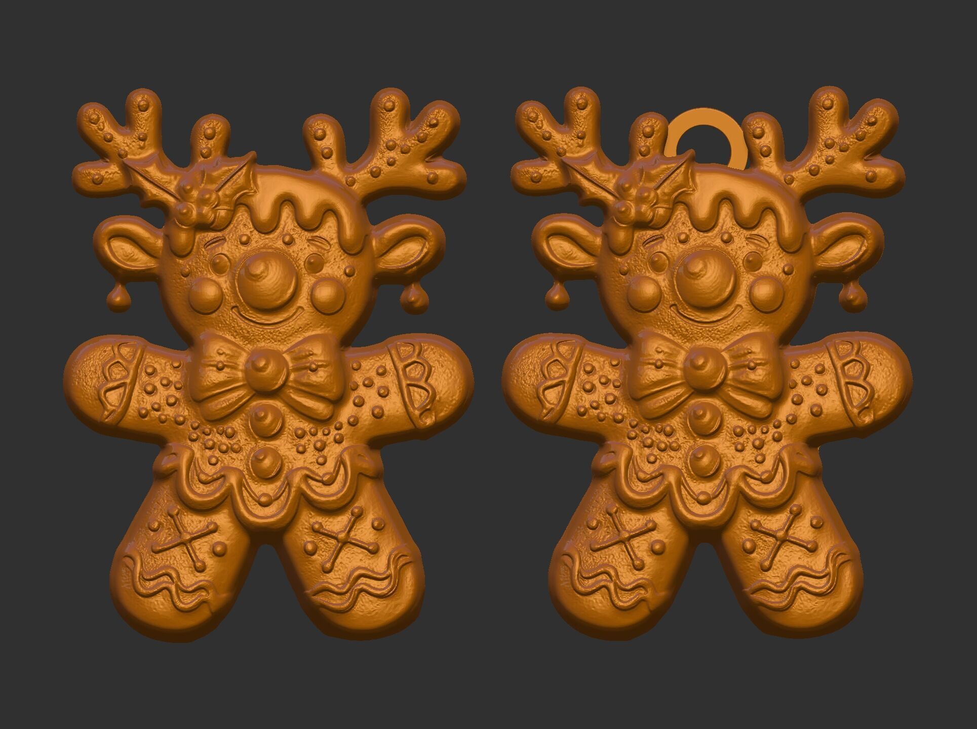 christmas deer horn cookie decor  3D print model_8