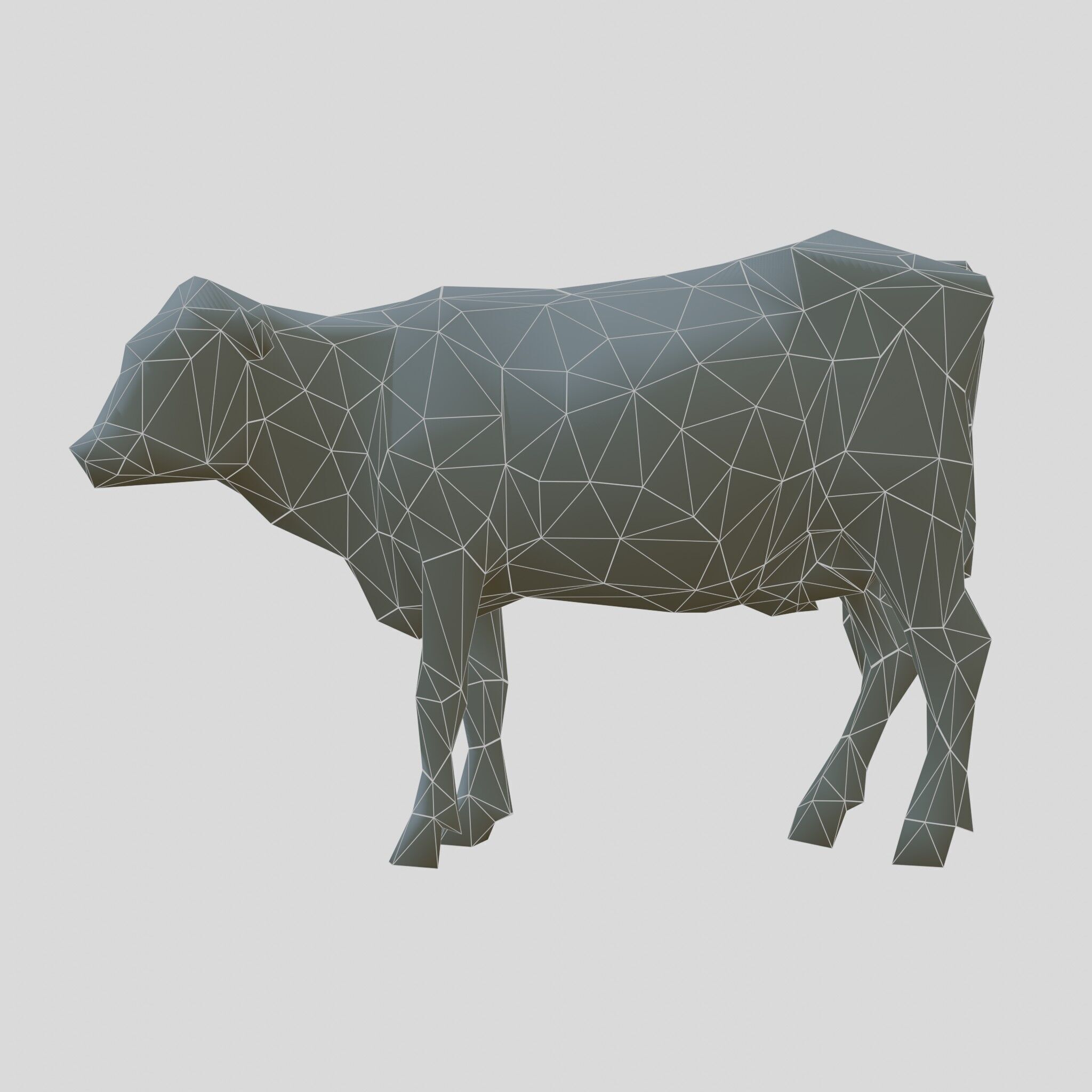 Detailed Realistic 3D Model of a Cow Low-poly 3D model_19