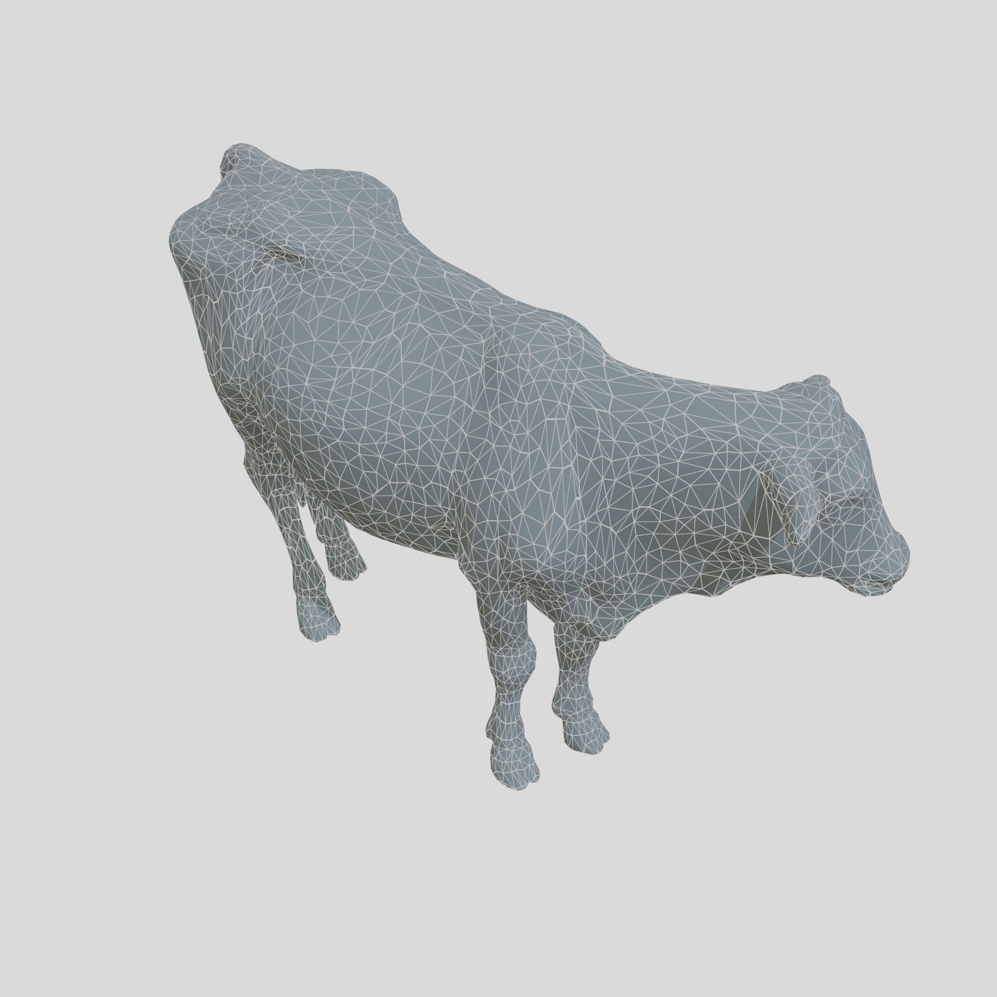 Detailed Realistic 3D Model of a Cow Low-poly 3D model_12