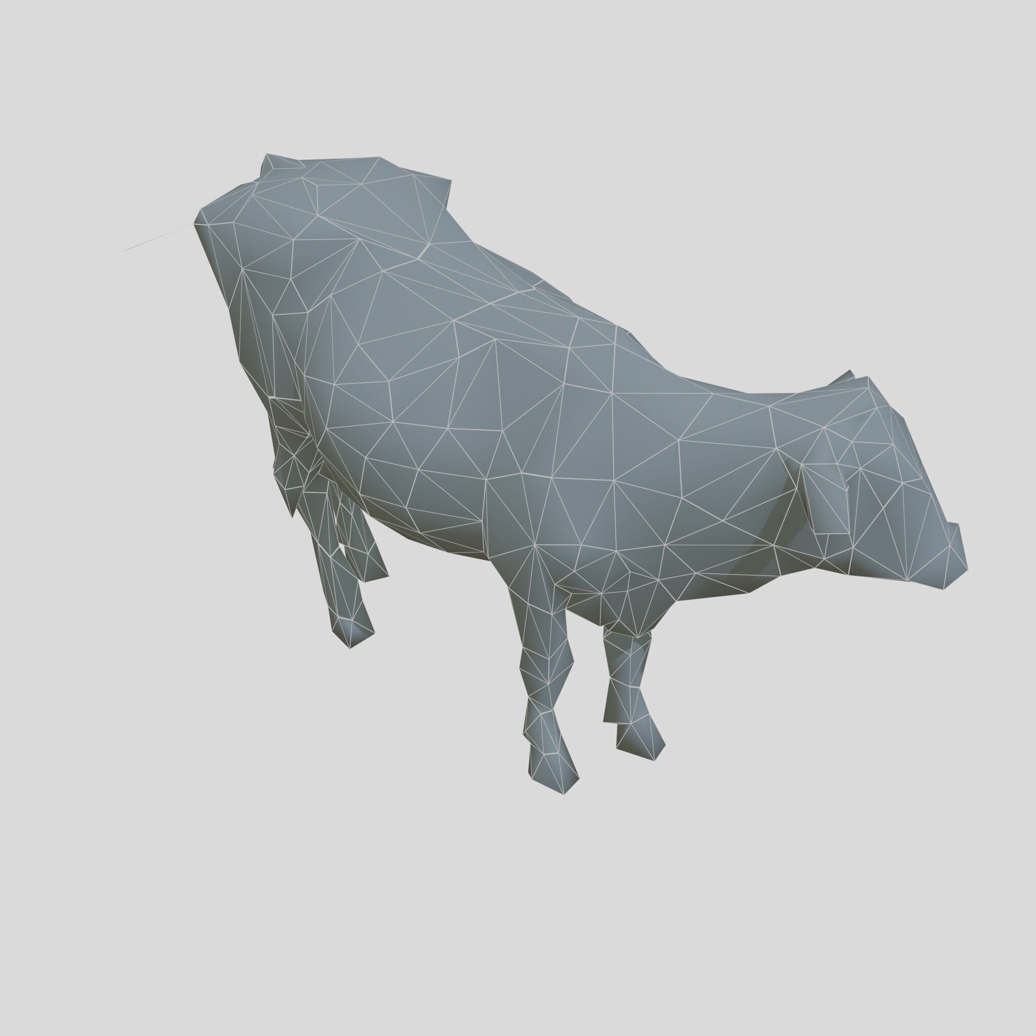 Detailed Realistic 3D Model of a Cow Low-poly 3D model_25