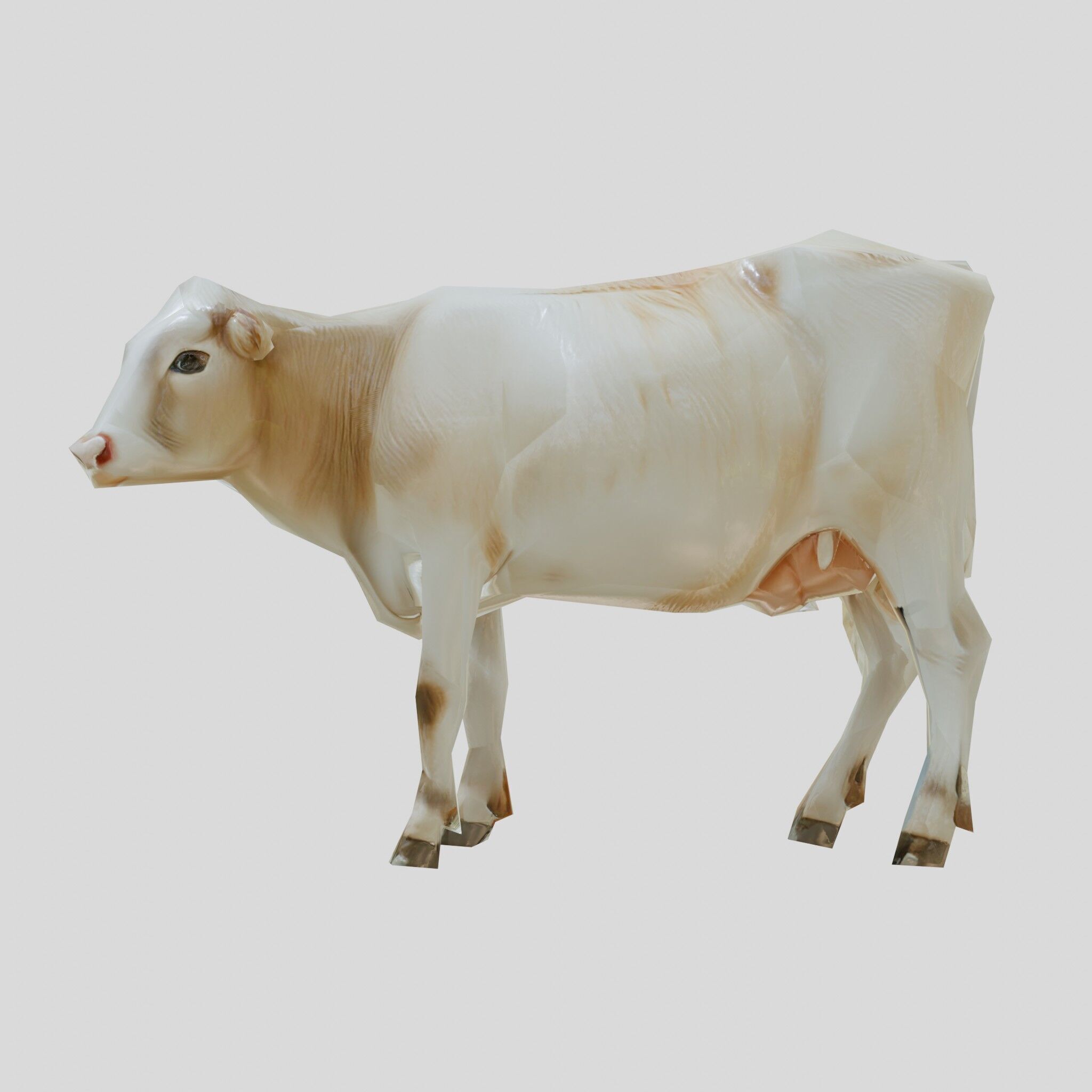 Detailed Realistic 3D Model of a Cow Low-poly 3D model_16