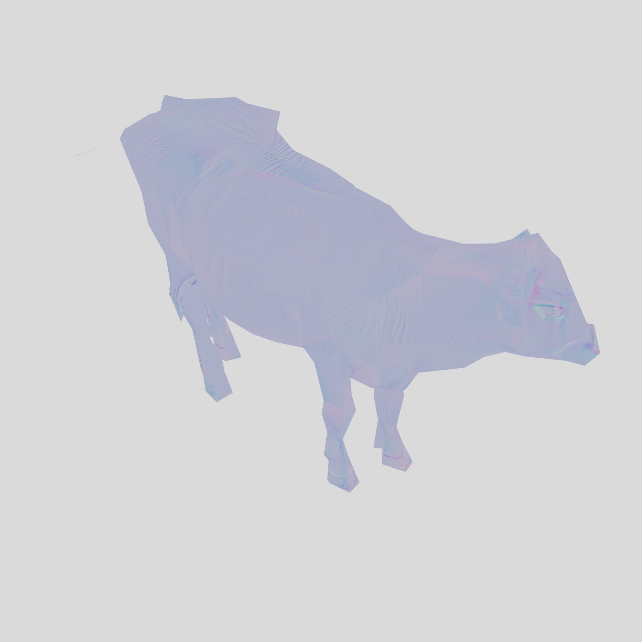 Detailed Realistic 3D Model of a Cow Low-poly 3D model_28