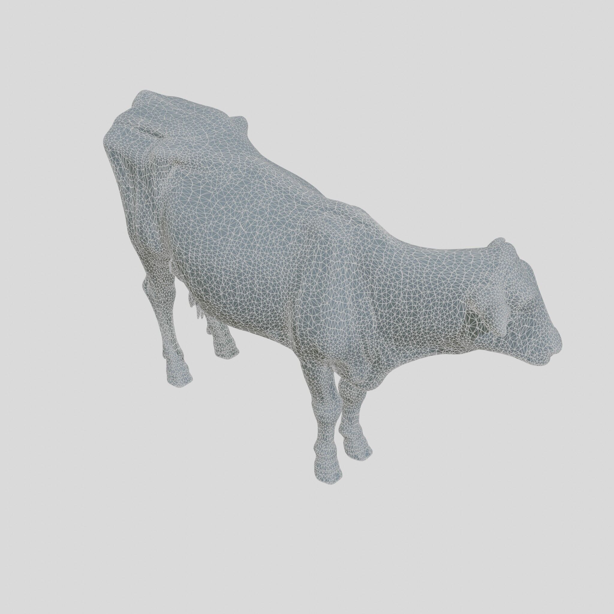 Detailed Realistic 3D Model of a Cow Low-poly 3D model_11