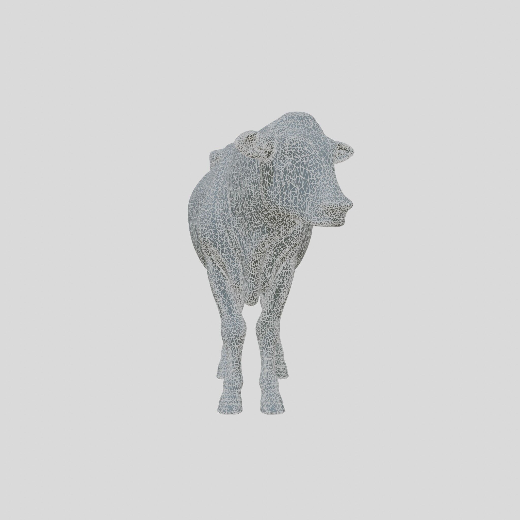Detailed Realistic 3D Model of a Cow Low-poly 3D model_17