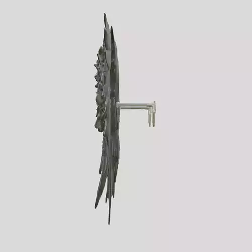 Black Angelic Feathered Wings 3D Model Low-poly 3D model