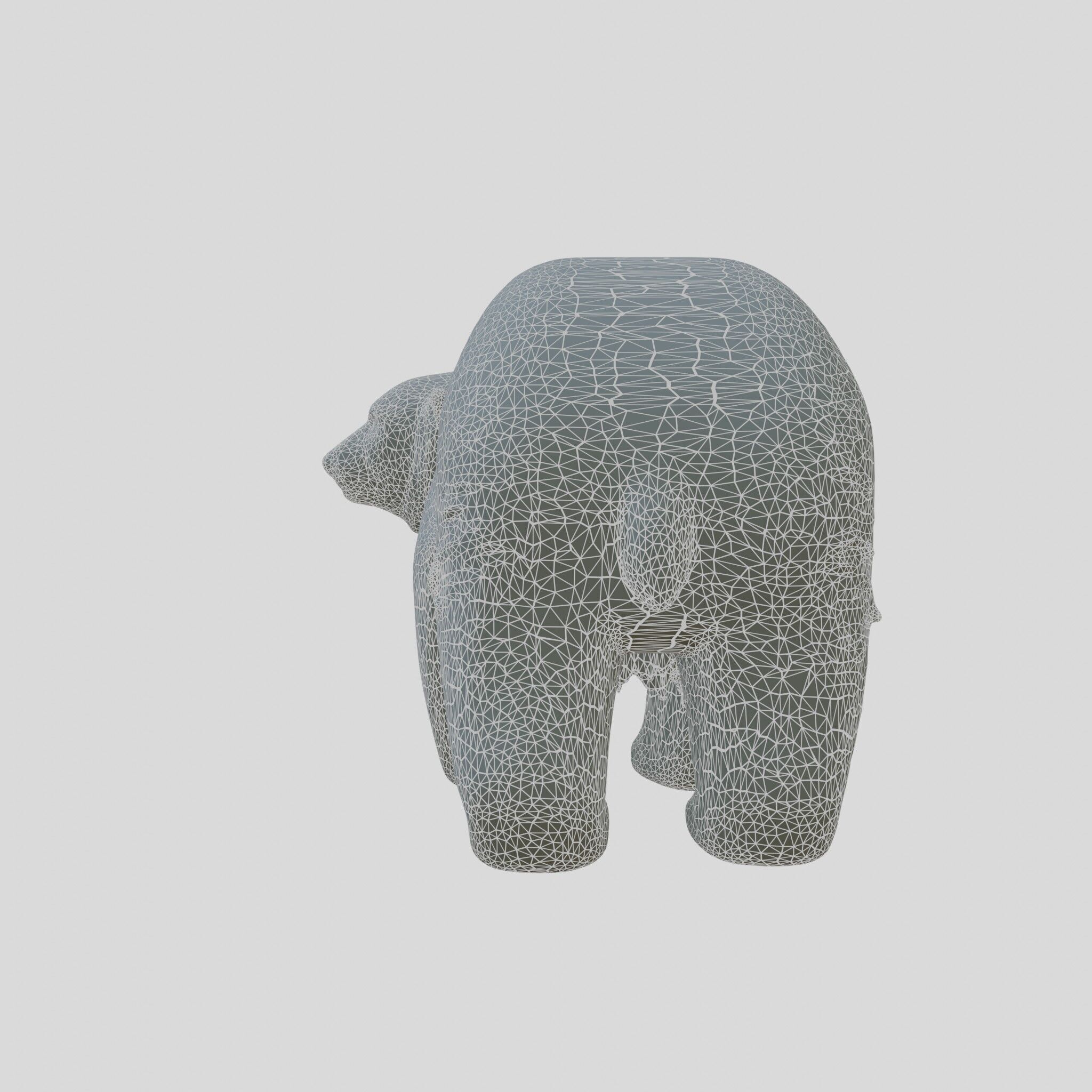Polar Bear Realistic Fur Detailed 3D Model Low-poly 3D model_5