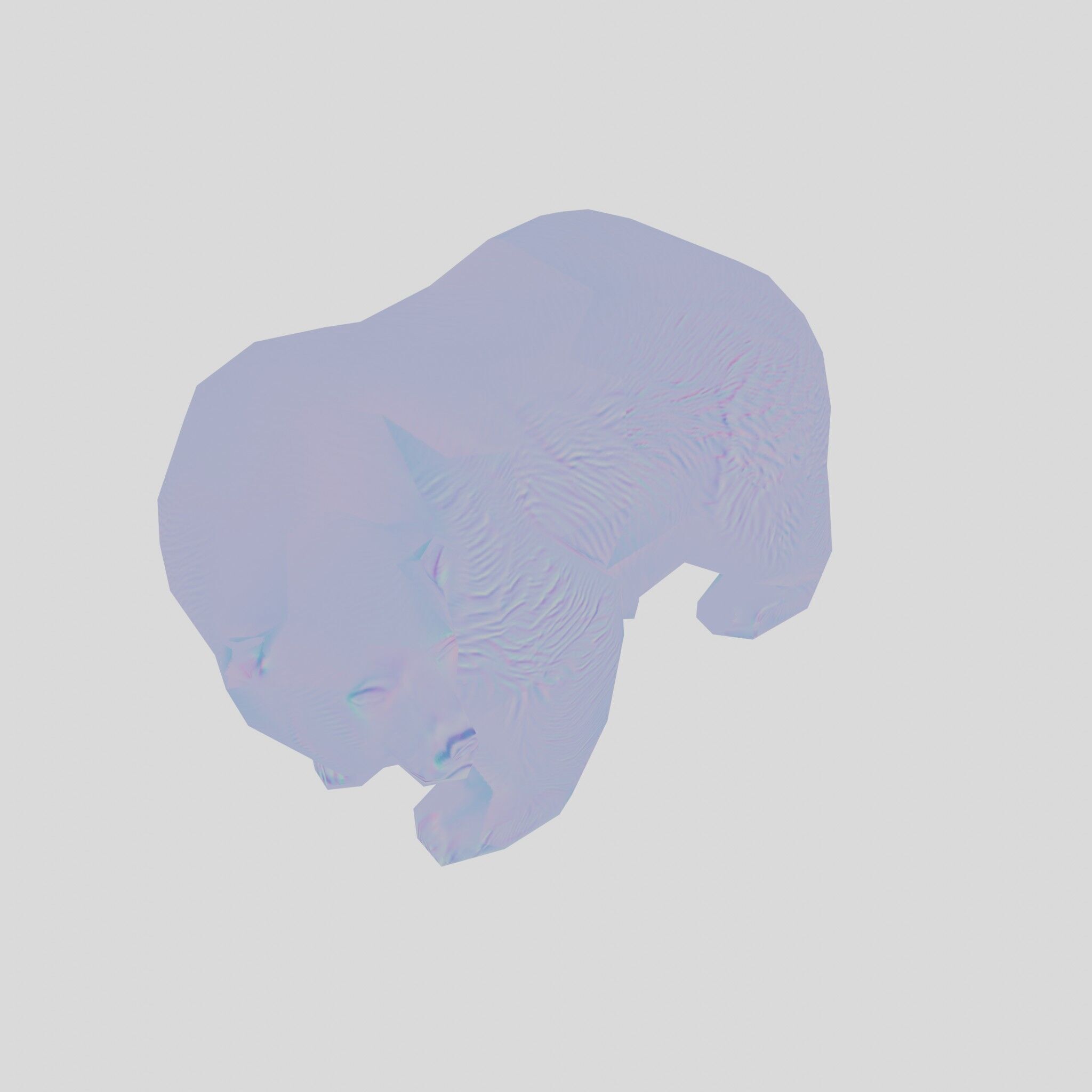 Polar Bear Realistic Fur Detailed 3D Model Low-poly 3D model_28