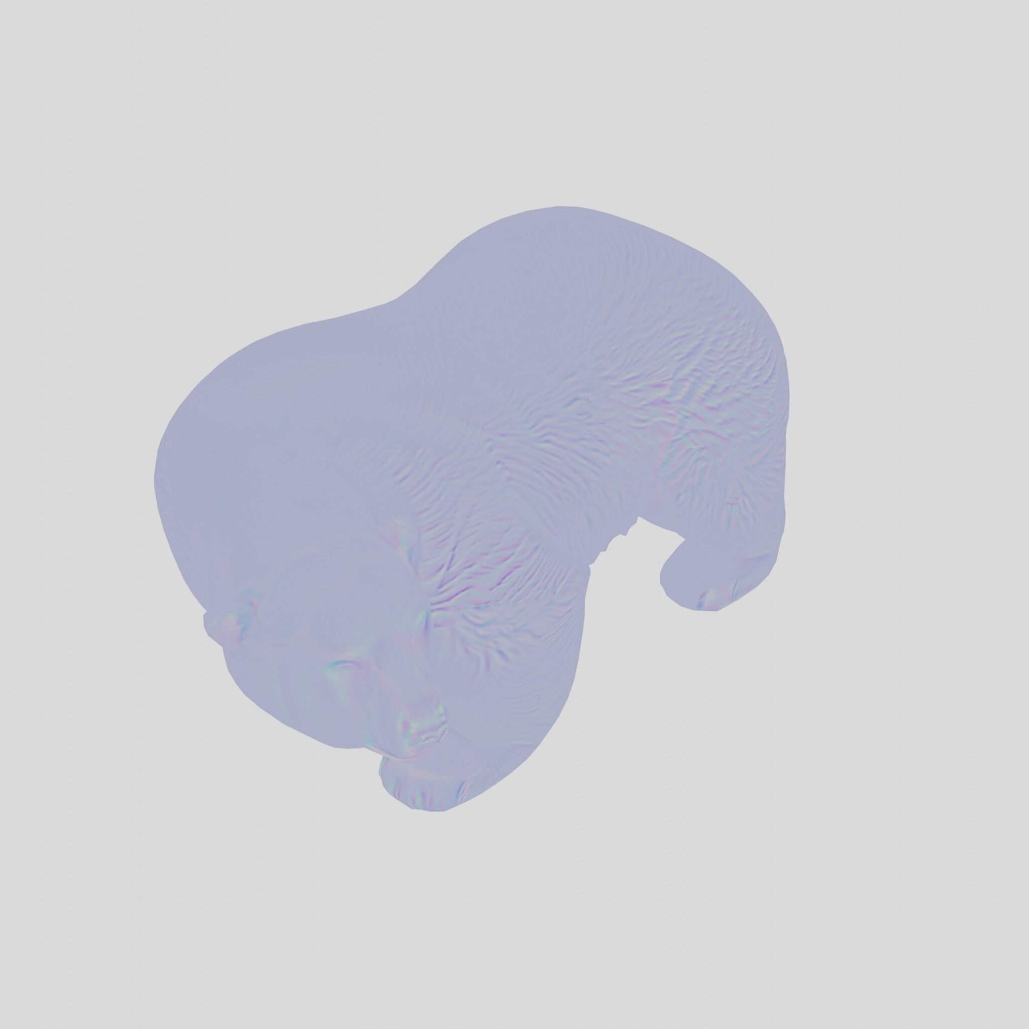 Polar Bear Realistic Fur Detailed 3D Model Low-poly 3D model_27