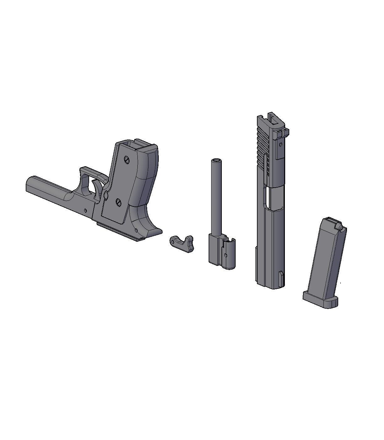 TOY AND KEYCHAIN PISTOL 3D print model_2