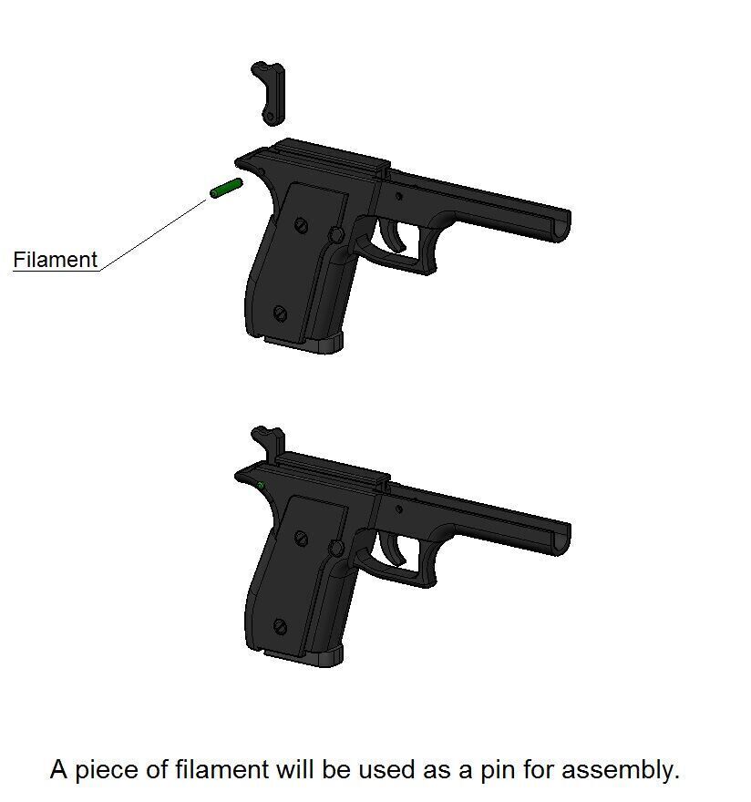 TOY AND KEYCHAIN PISTOL 3D print model_3