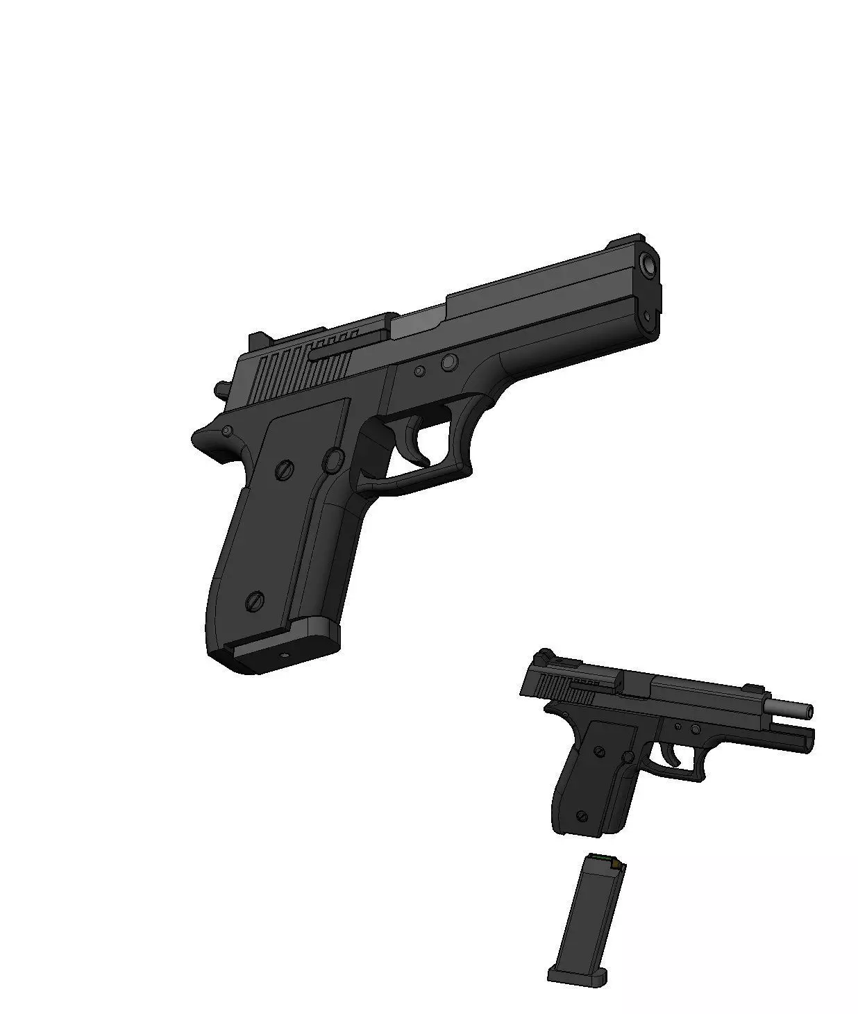 TOY AND KEYCHAIN PISTOL 3D print model_0