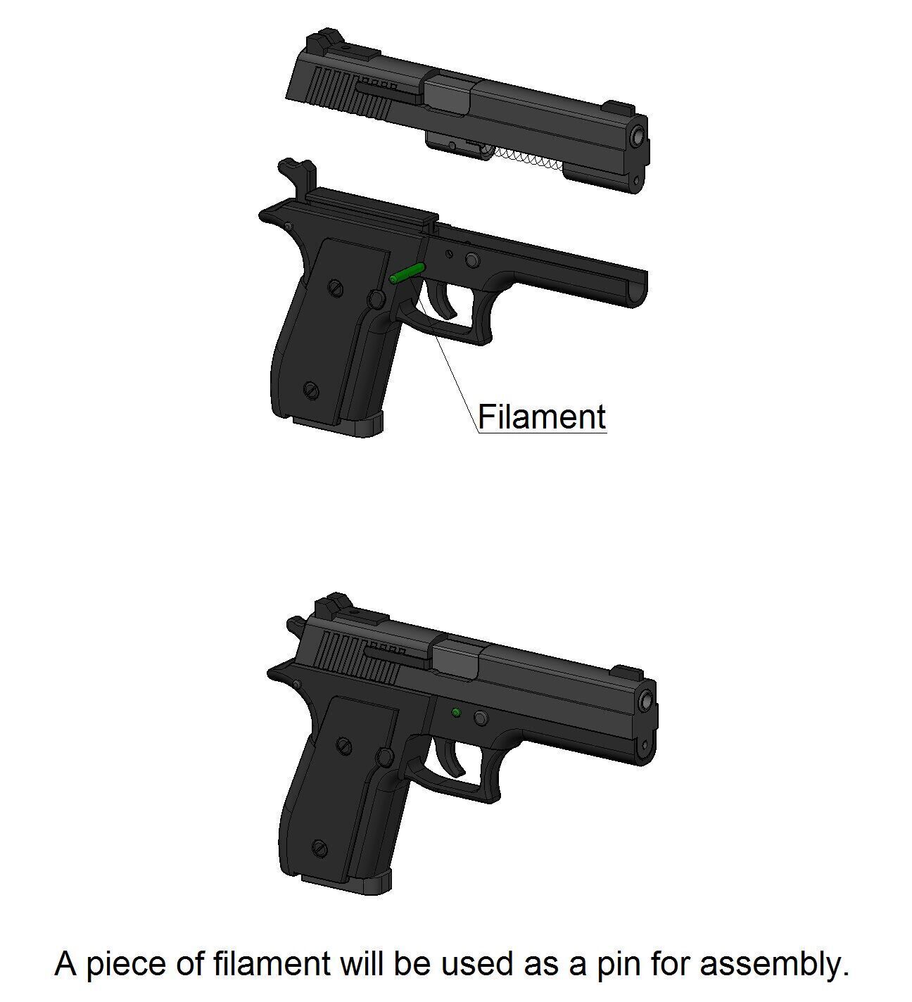 TOY AND KEYCHAIN PISTOL 3D print model_5