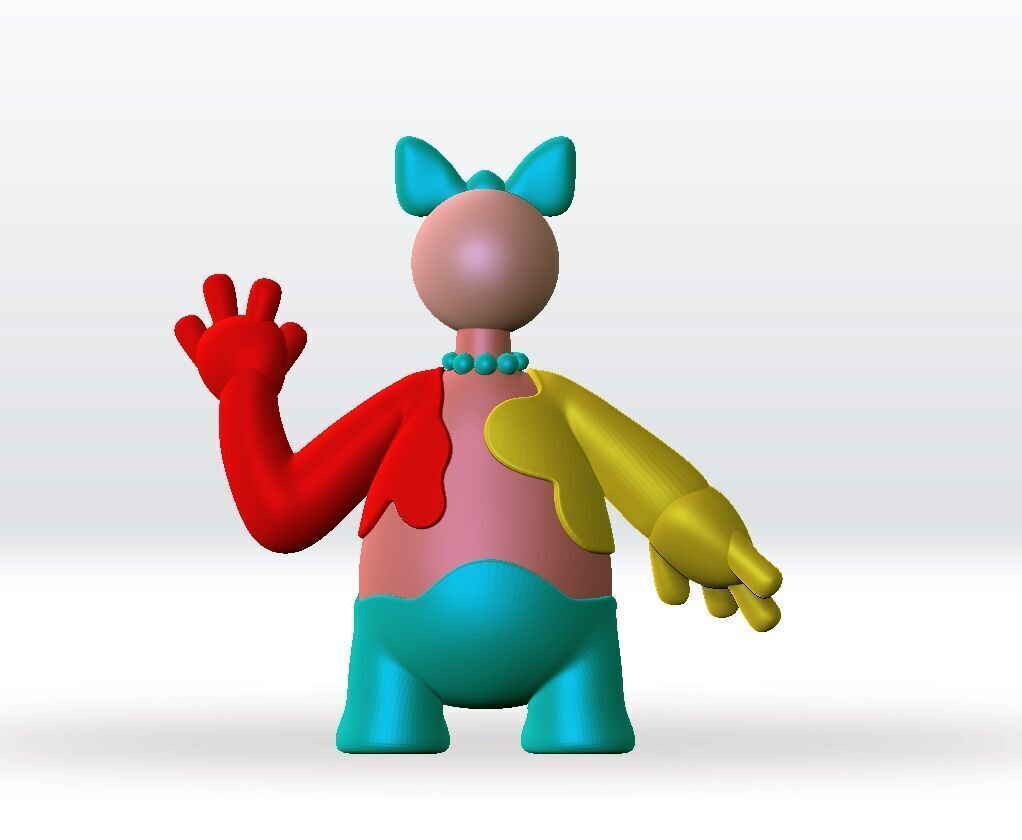 Dolly the Doughgirl Doey STL 3D Model Fanart character 3D print model_4