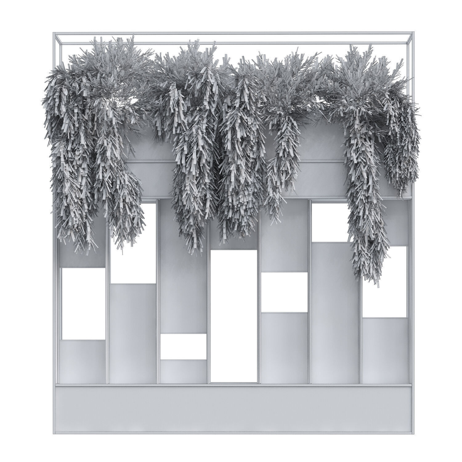 vertical plant in box greenwall and partition set 362 3D model_3