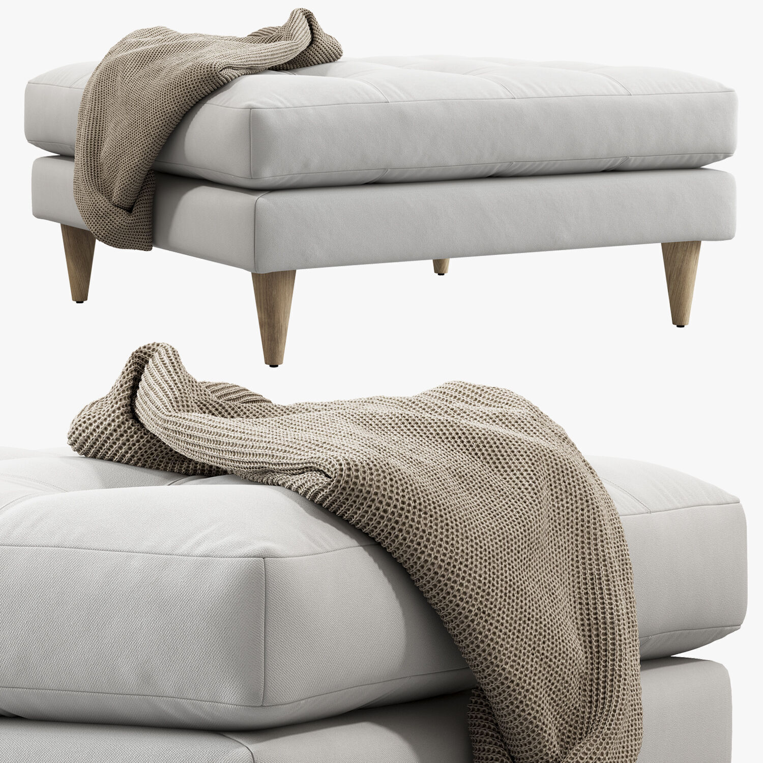 Joybird Eliot XL Ottoman 3D model_1