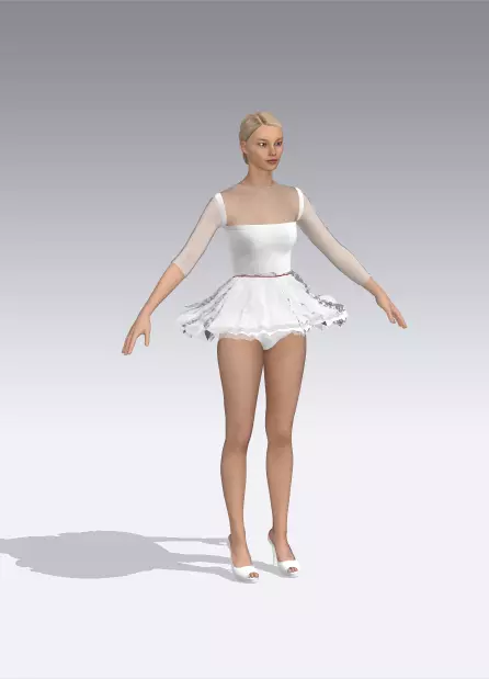 ballerina dress fashion Ballerina Dress in White 30W main image 1