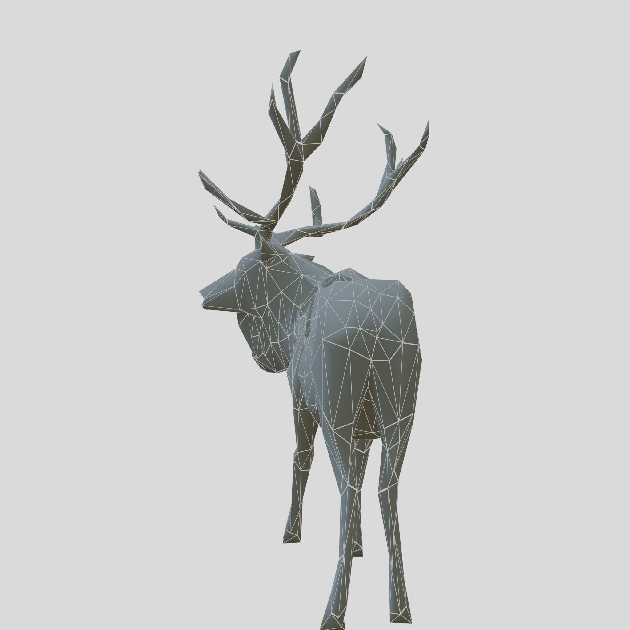 Realistic Elk with Majestic Antlers 3D Model Low-poly 3D model_13