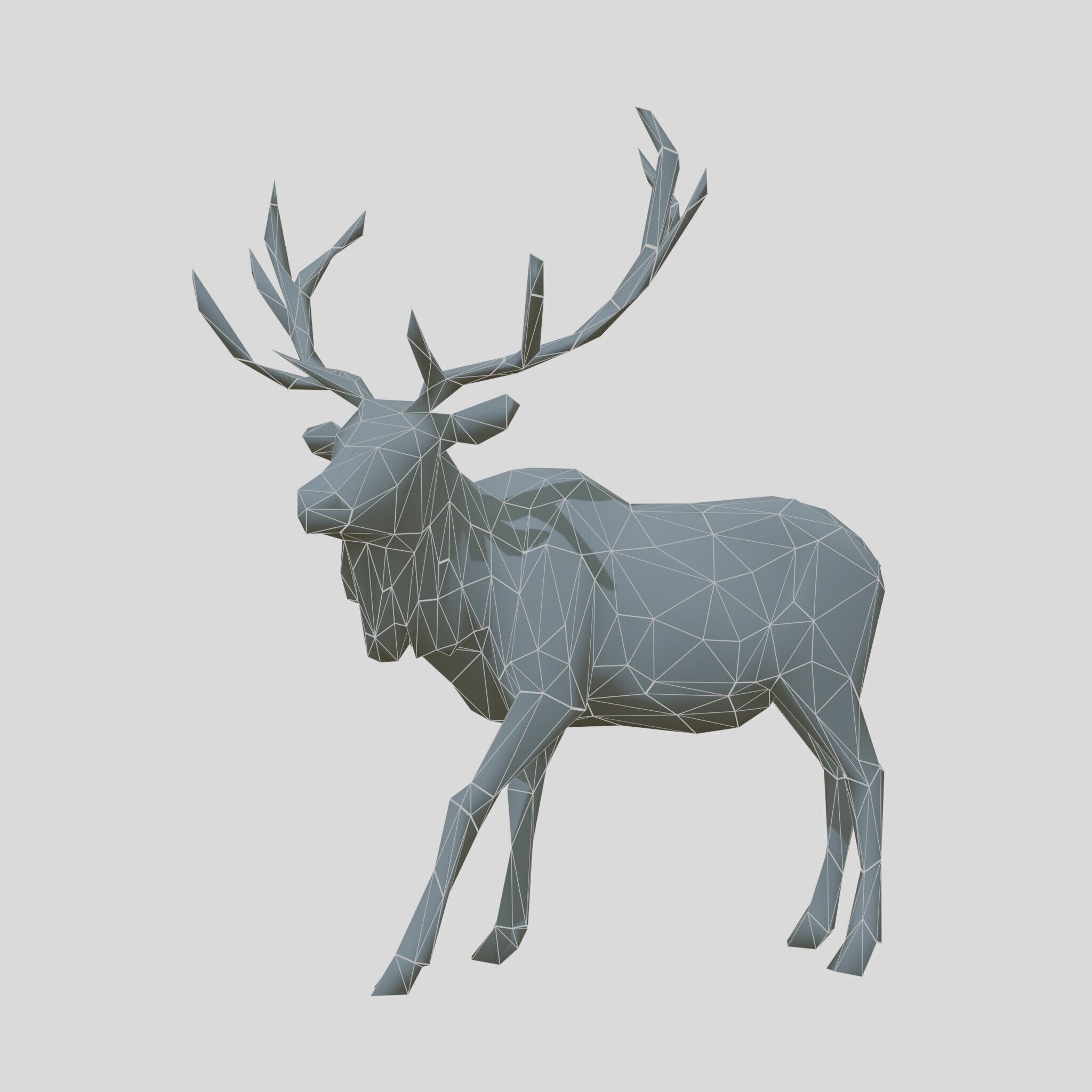 Realistic Elk with Majestic Antlers 3D Model Low-poly 3D model_19