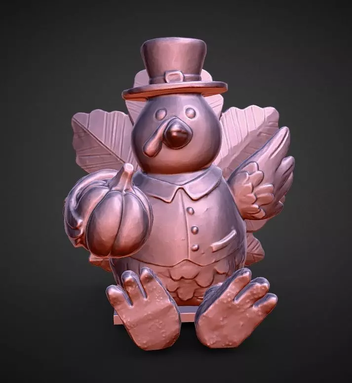 thanksgiving turkey figurine statue 3D print model