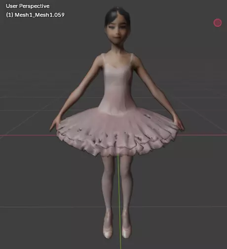 ballerina pink powder Low-poly 3D model