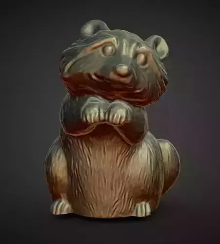 beggin baby racoon statue 3D print model