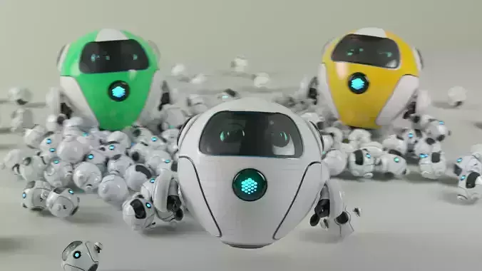 Aerodynamic Robot Model Low-poly 3D model
