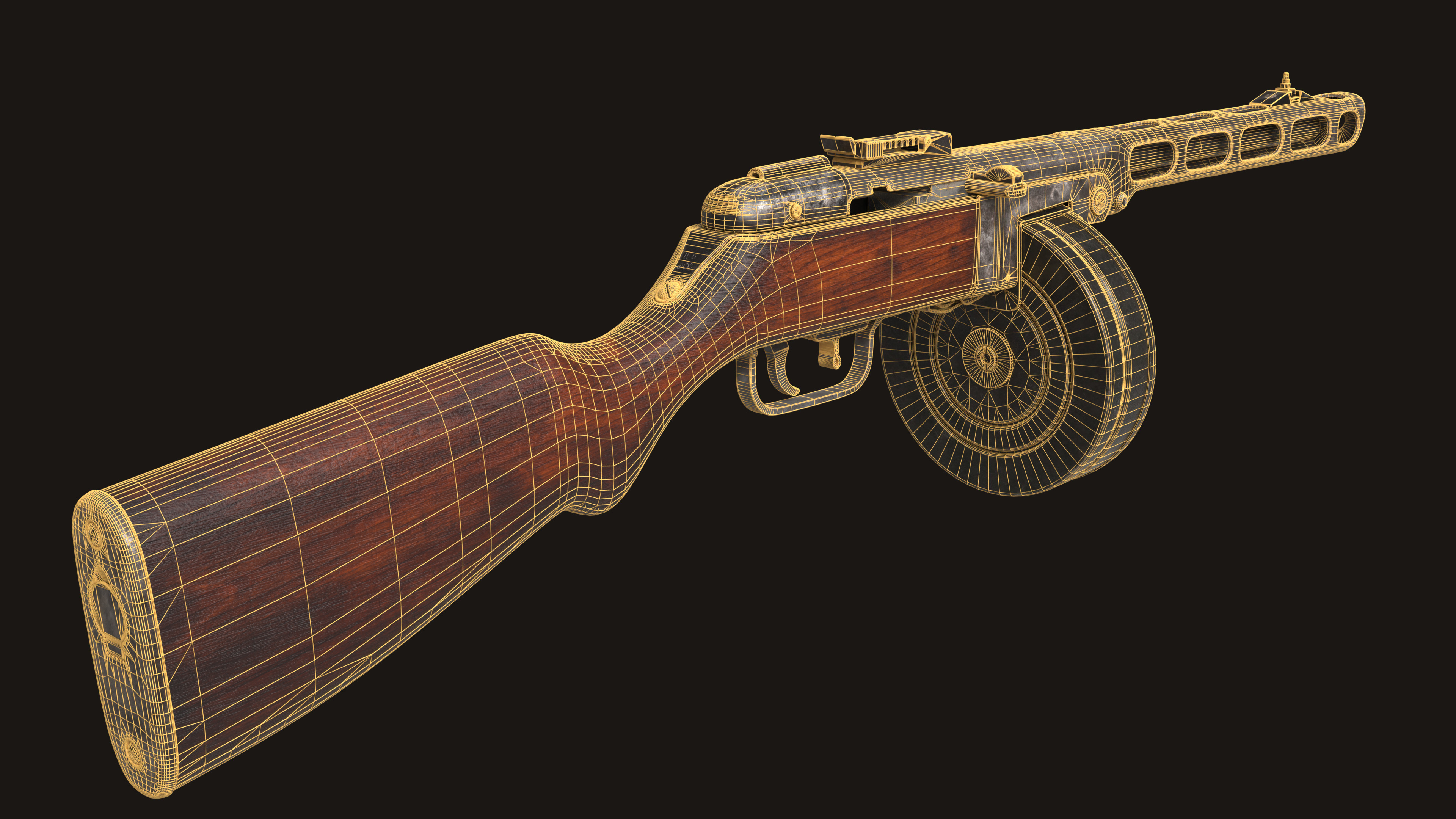 PPSh-41 Low-poly 3D model_20