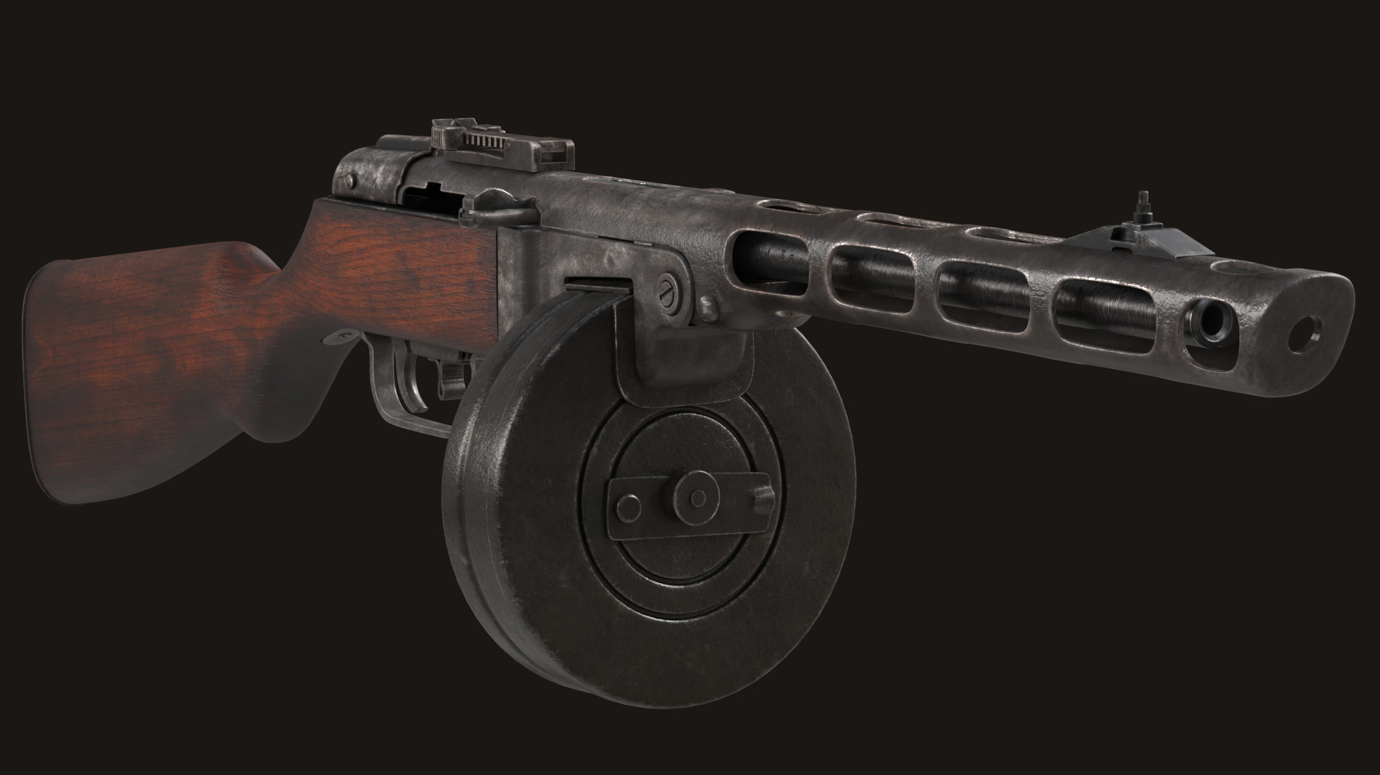 PPSh-41 Low-poly 3D model_12