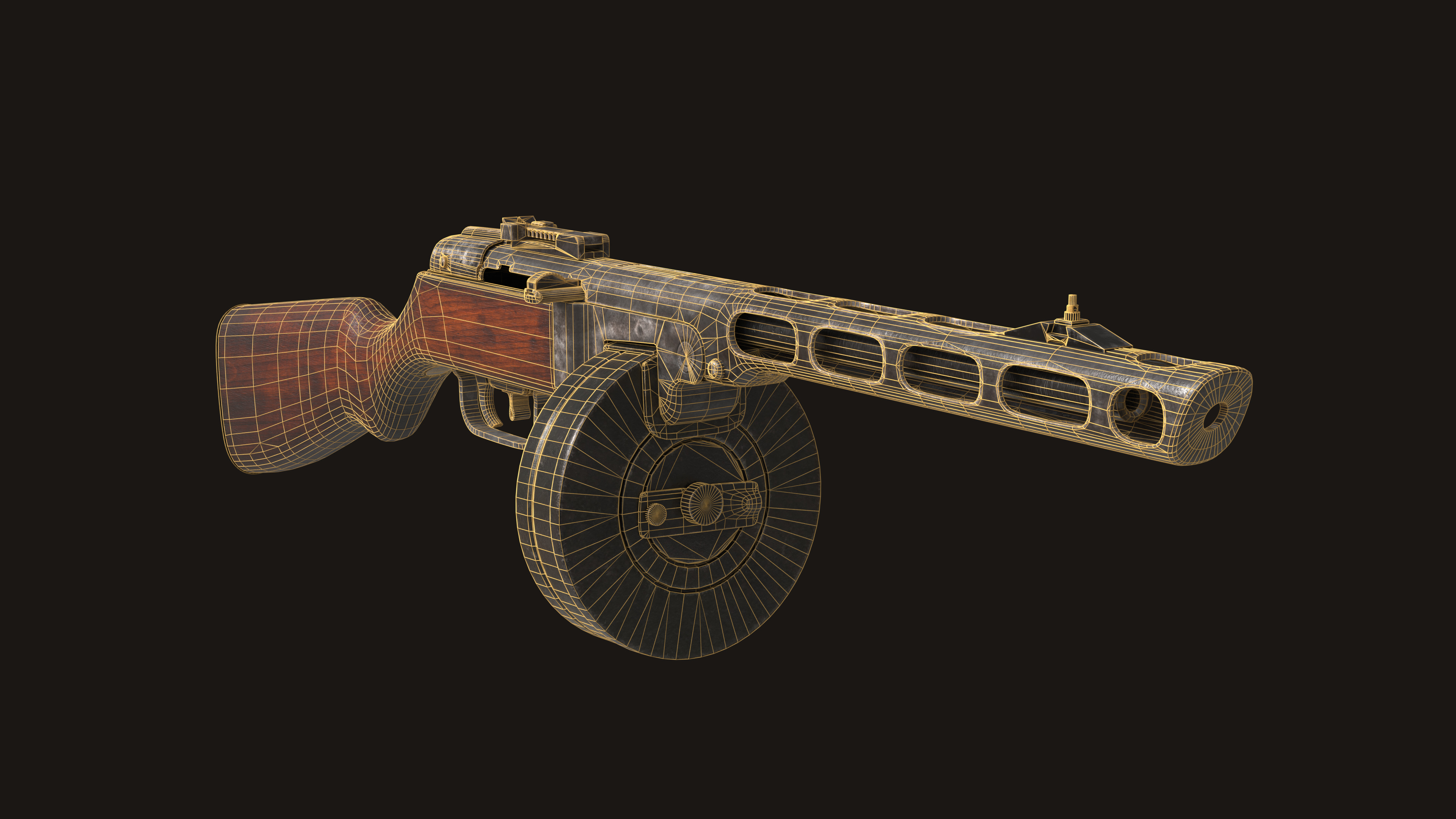 PPSh-41 Low-poly 3D model_5