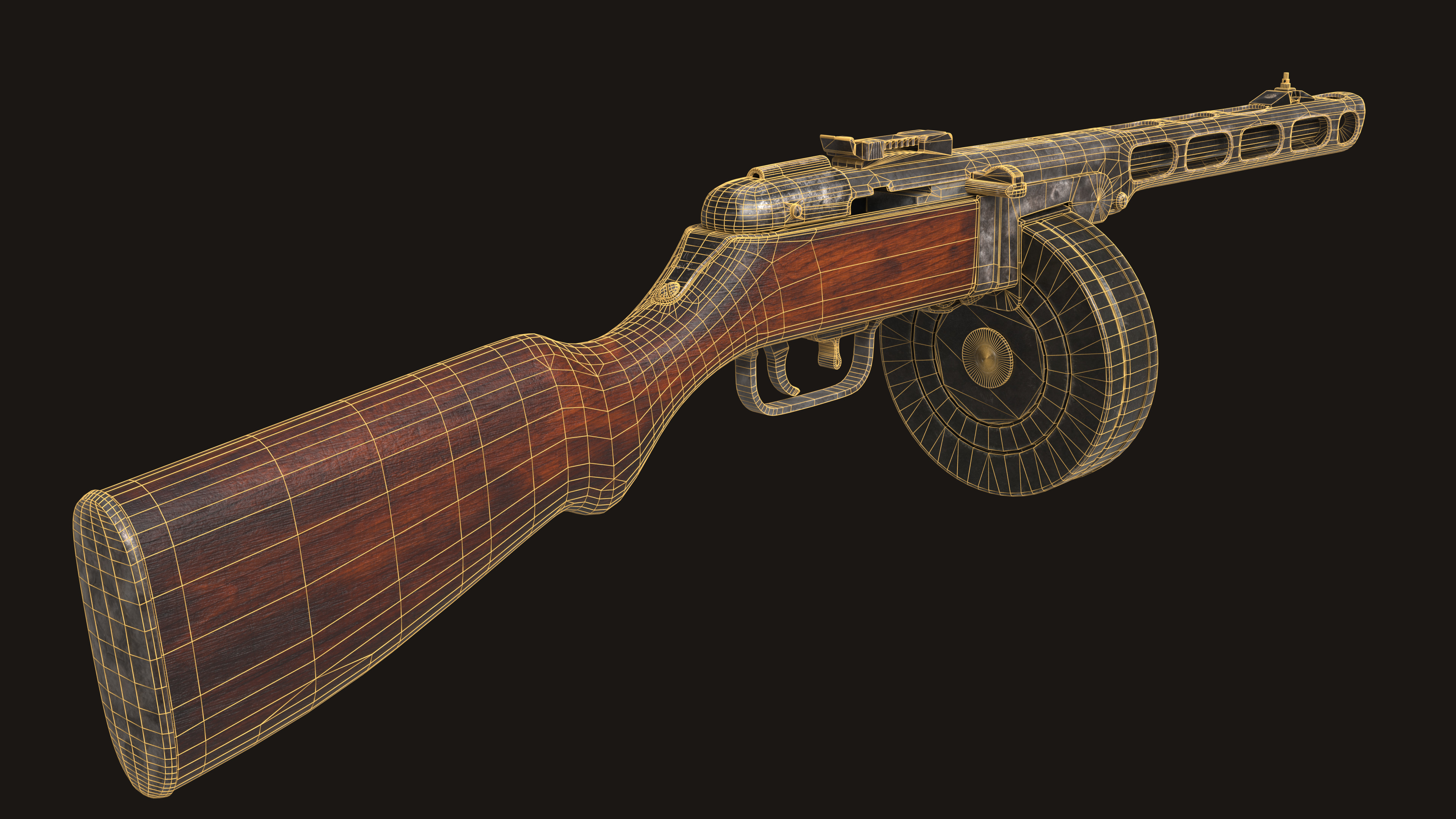 PPSh-41 Low-poly 3D model_21