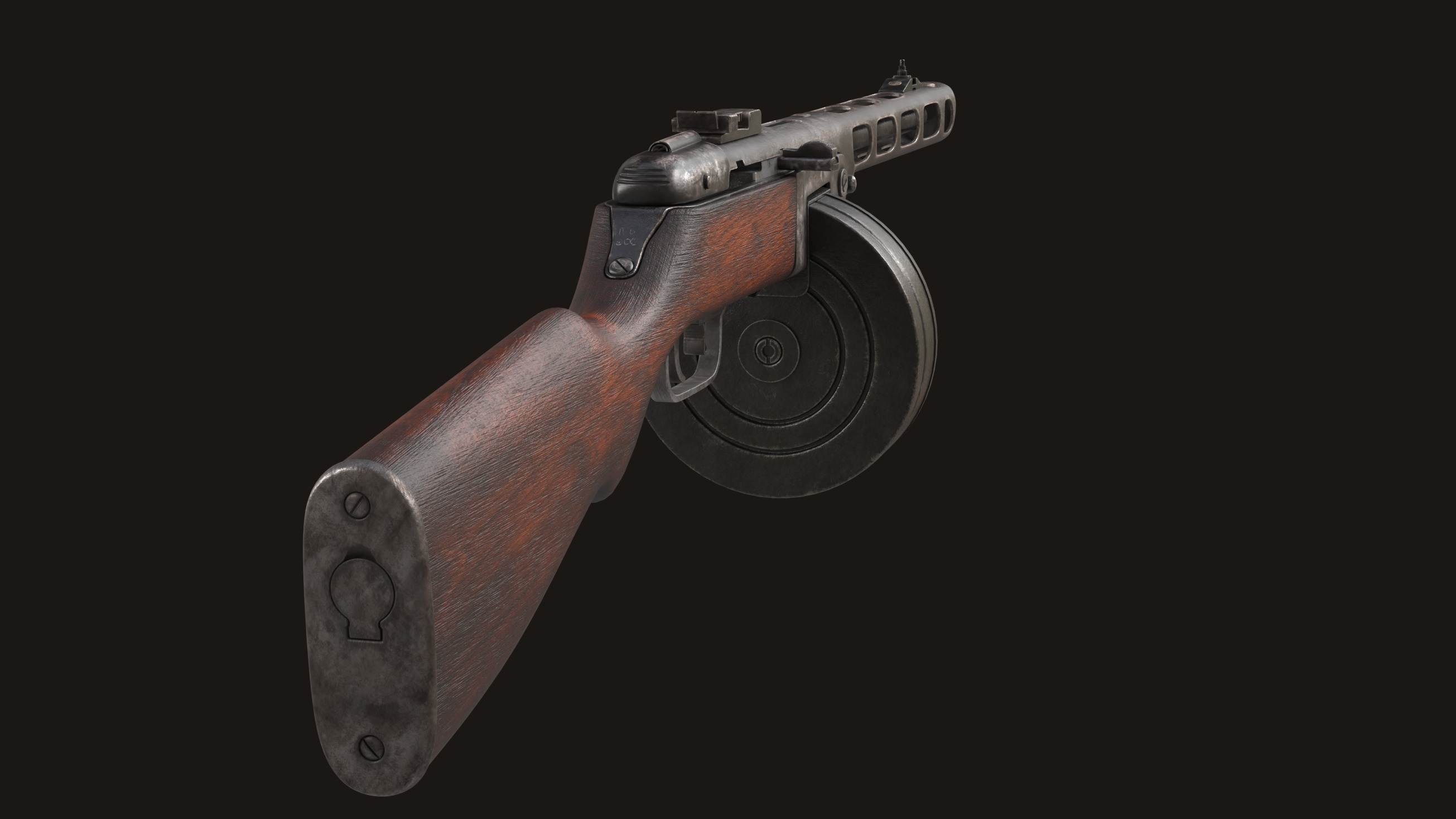 PPSh-41 Low-poly 3D model_15