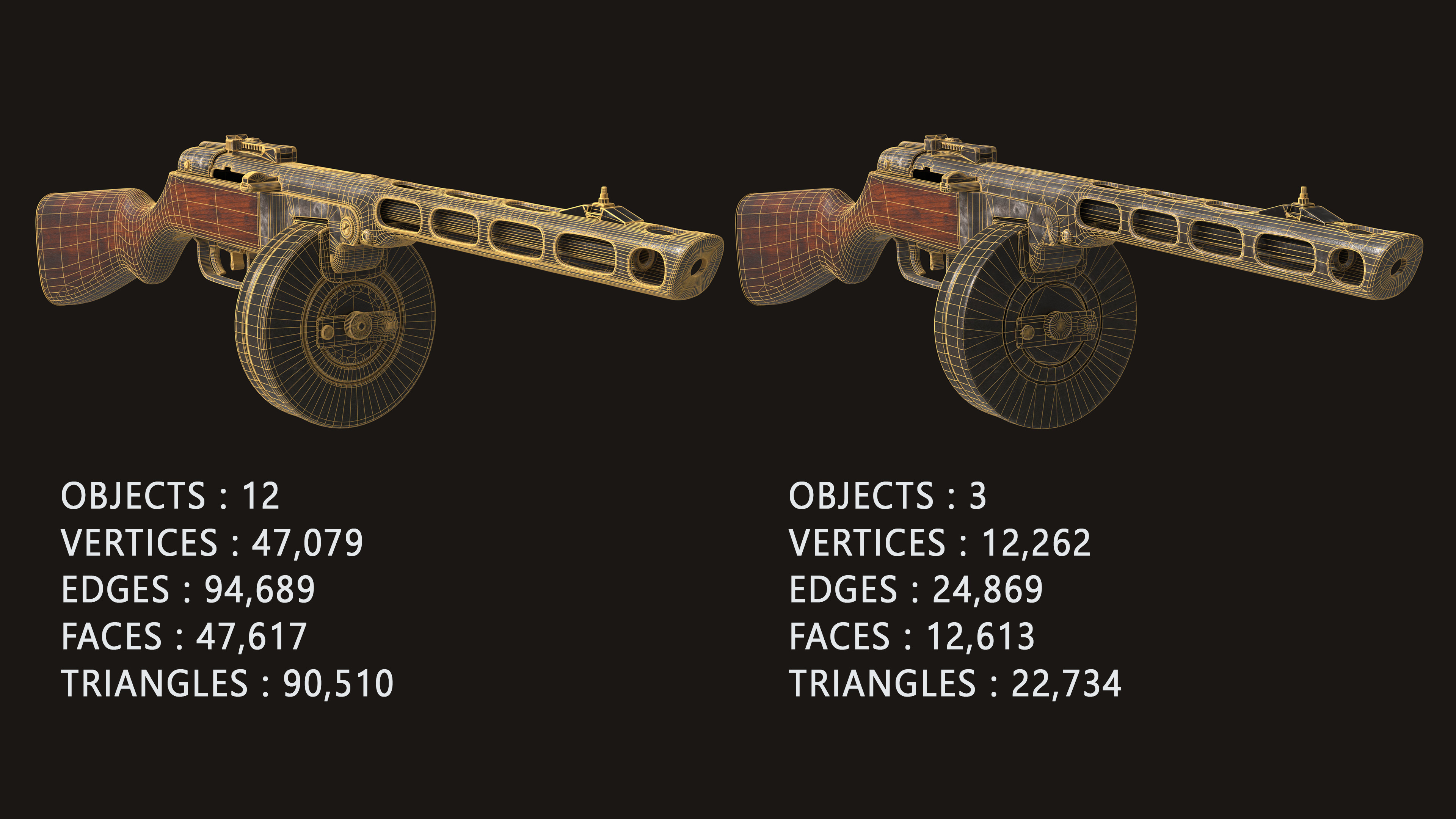 PPSh-41 Low-poly 3D model_3