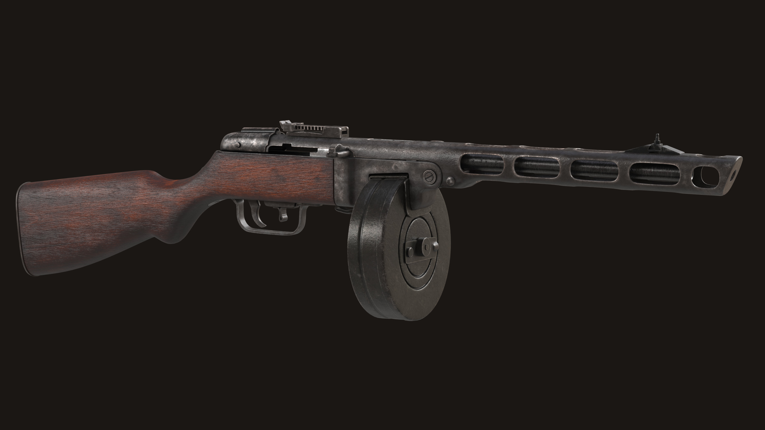 PPSh-41 Low-poly 3D model_6