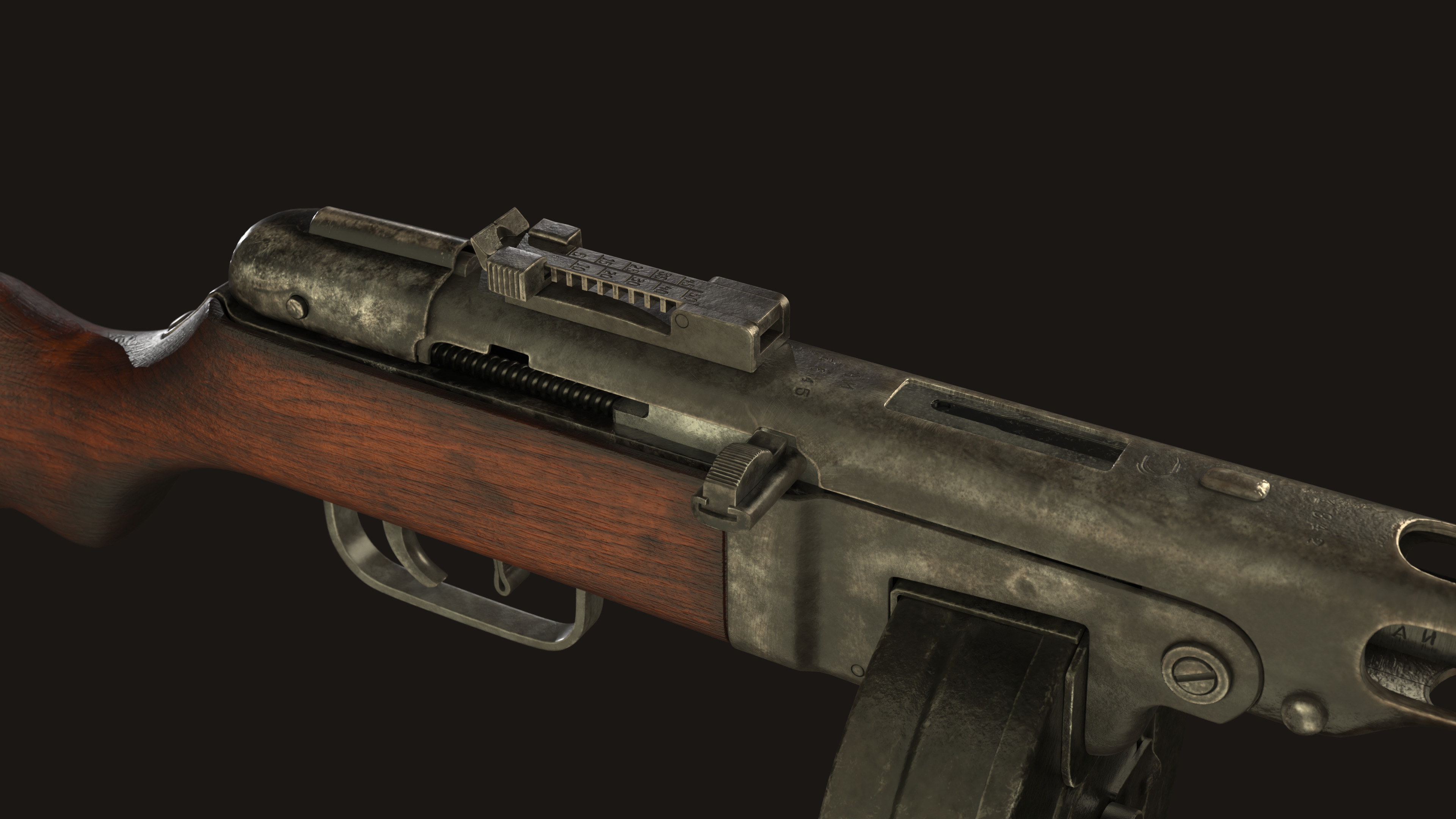 PPSh-41 Low-poly 3D model_9