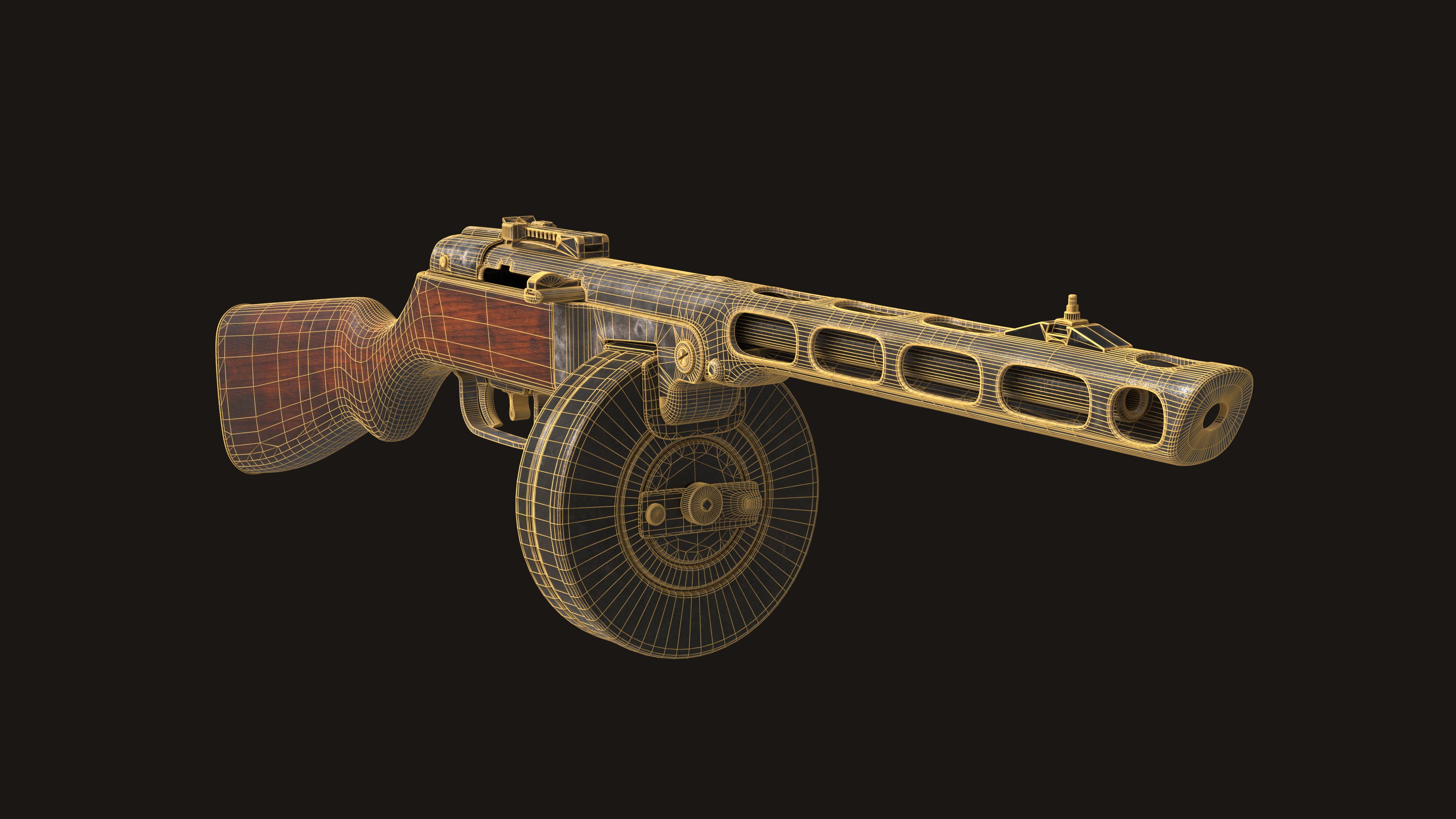 PPSh-41 Low-poly 3D model_4