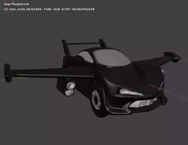 fly car black color modern look Low-poly 3D model