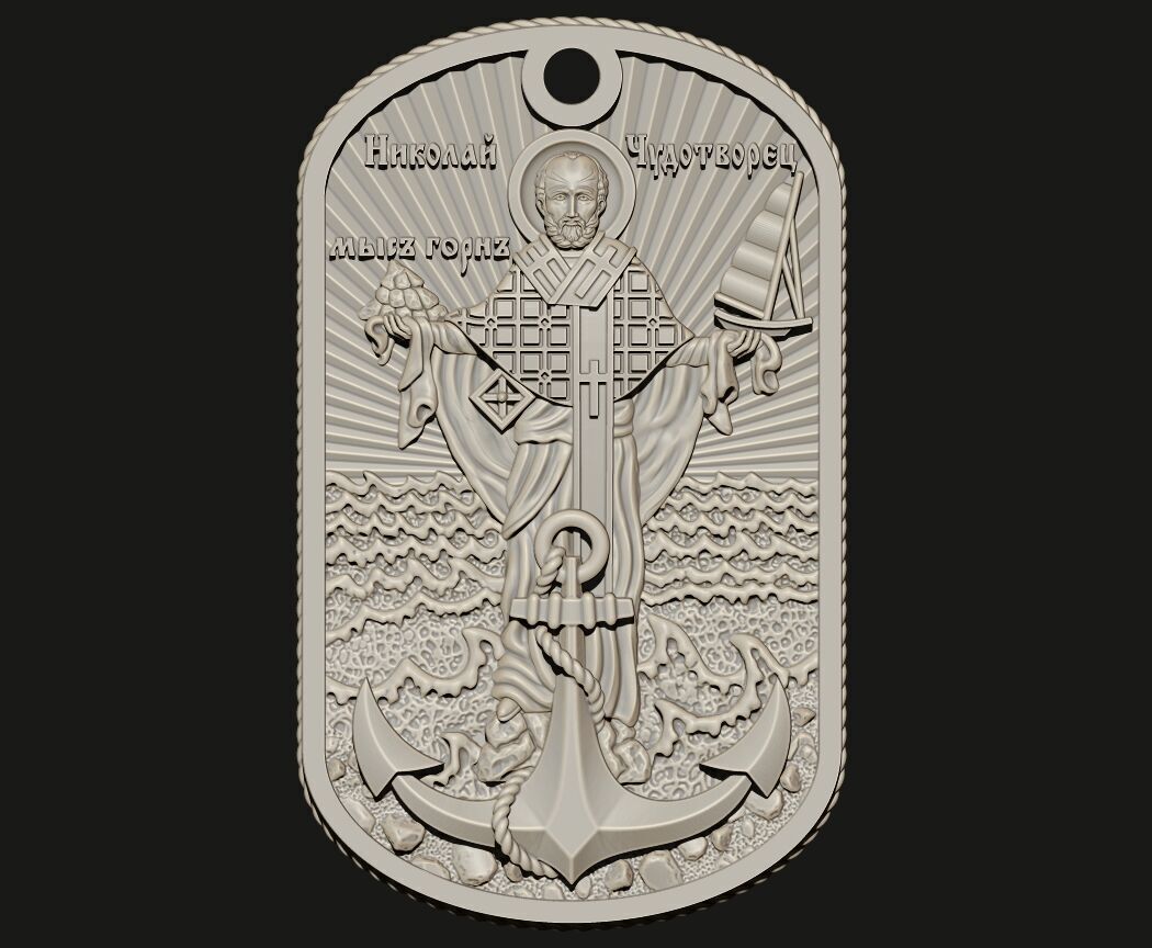 ST NICHOLAS THE WONDERWORKER PENDANT 3D print model_2