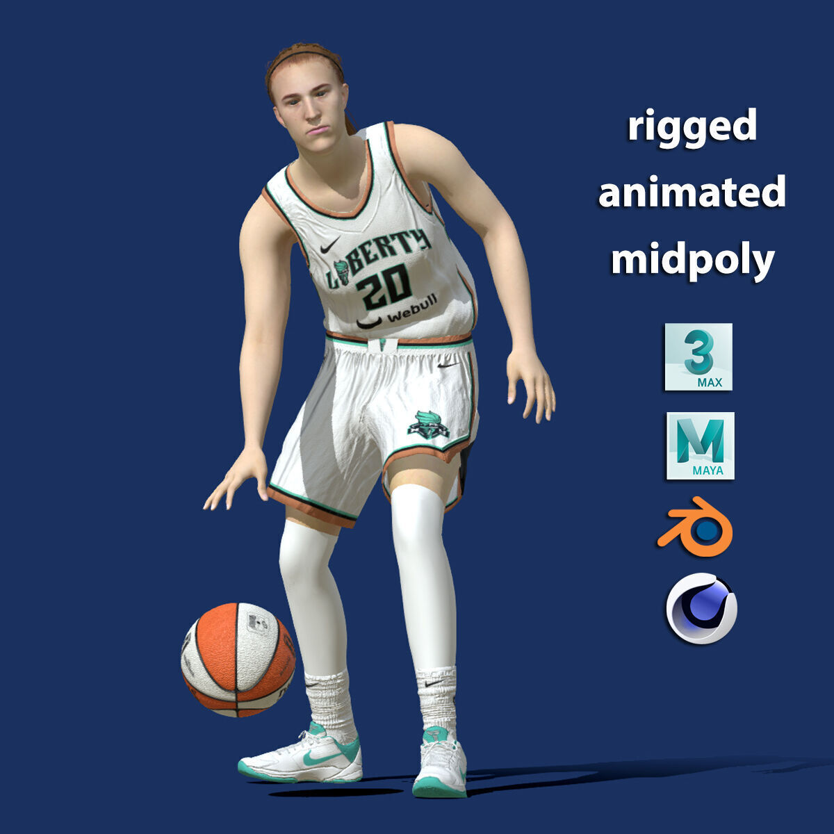 3D Rigged Sabrina Ionescu WNBA 3D model_3