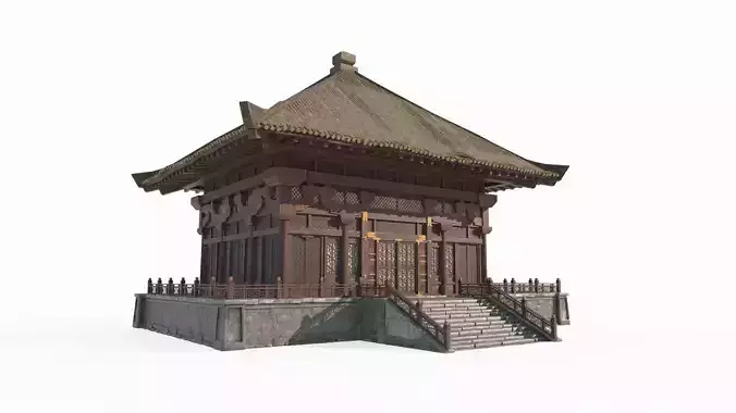 Asian ancient architecture palaces and side halls
